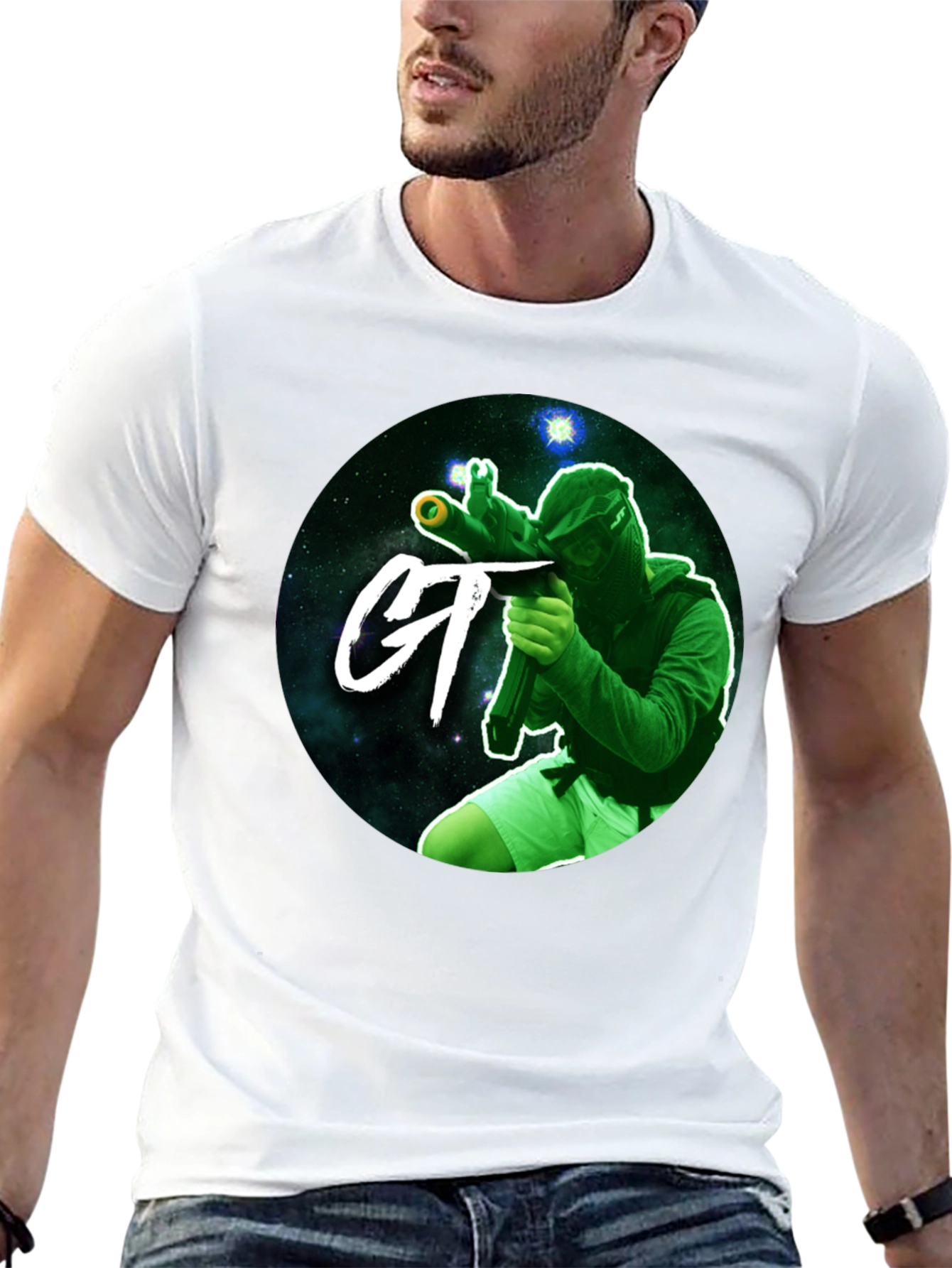 Black Cosmic Paintball T-Shirt - Gamer Tee view 13