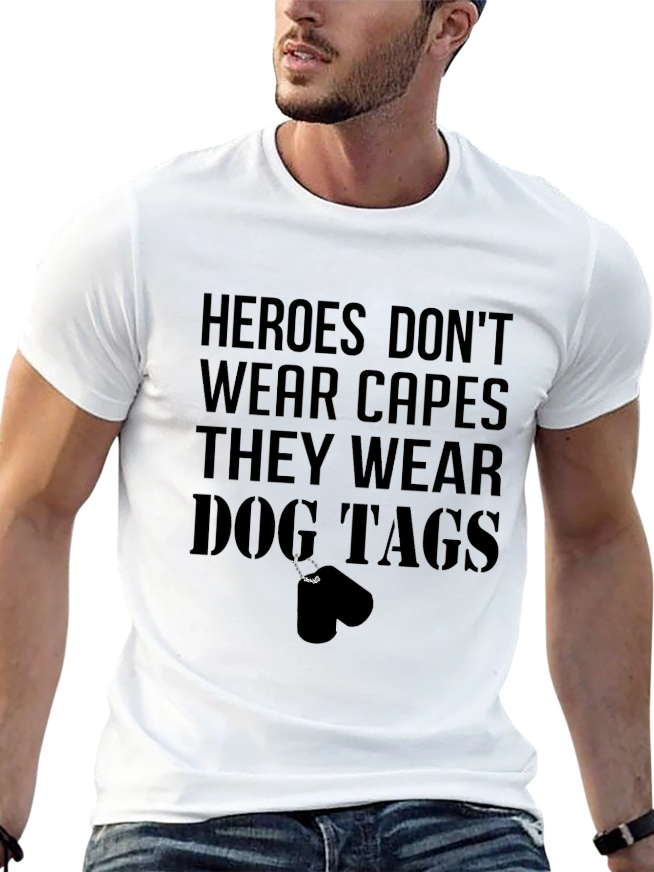 Black Heroes Dog Tag T-Shirt - Black Graphic Tee view 13