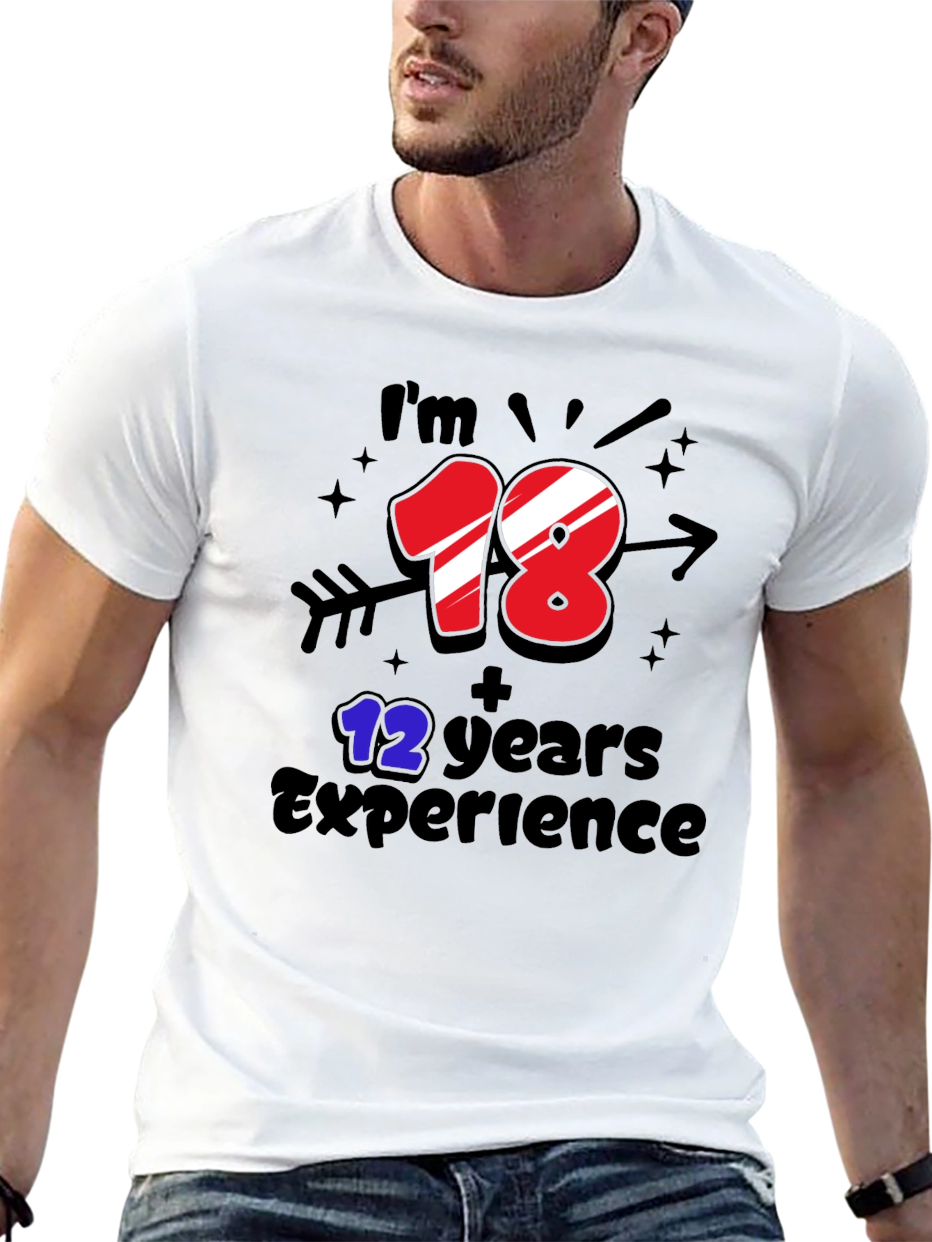 Black Funny 30th Birthday T-Shirt: 18+12 Years Experience view 13