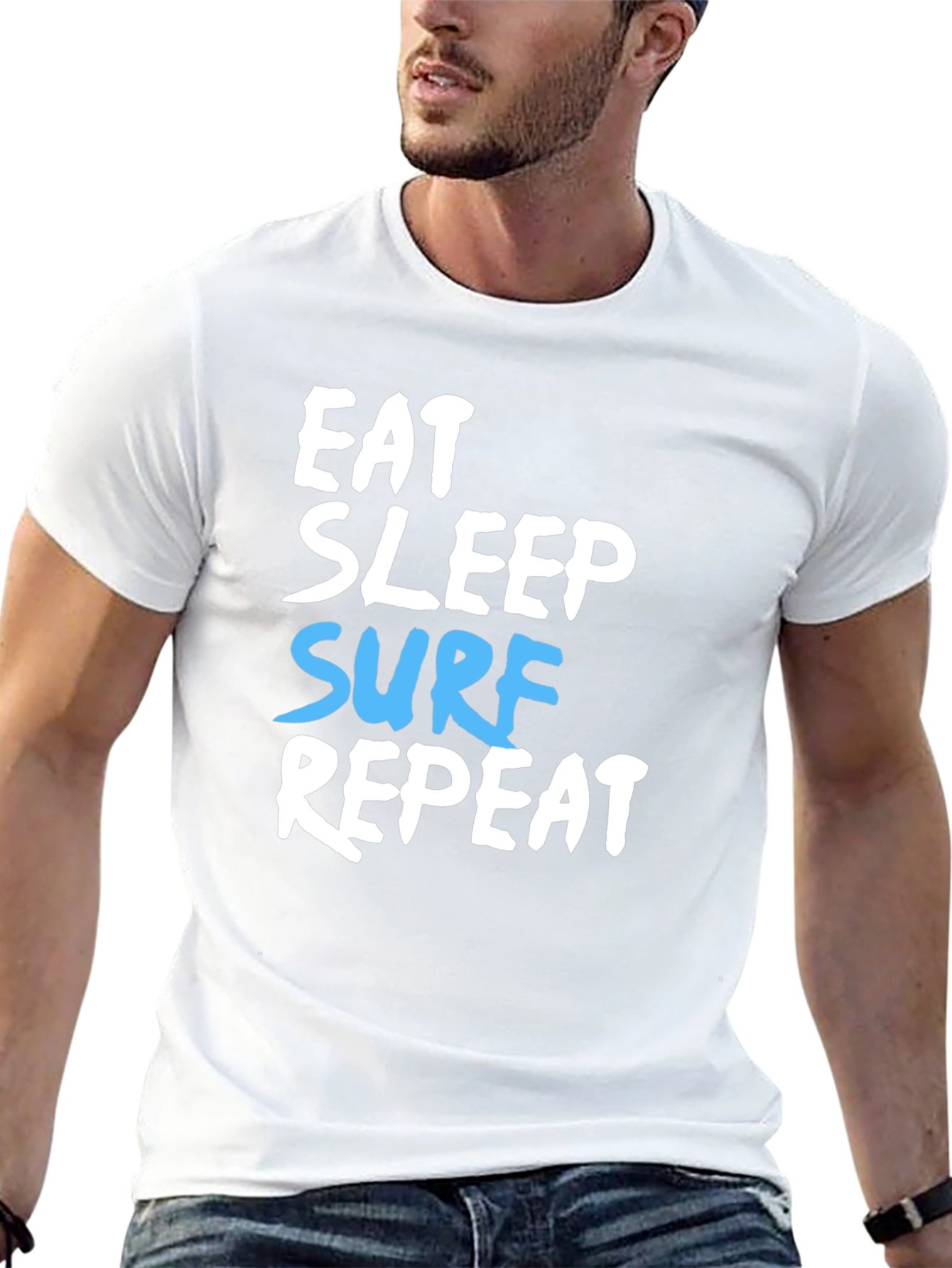 Black Eat Sleep Surf Repeat Graphic T-Shirt view 13