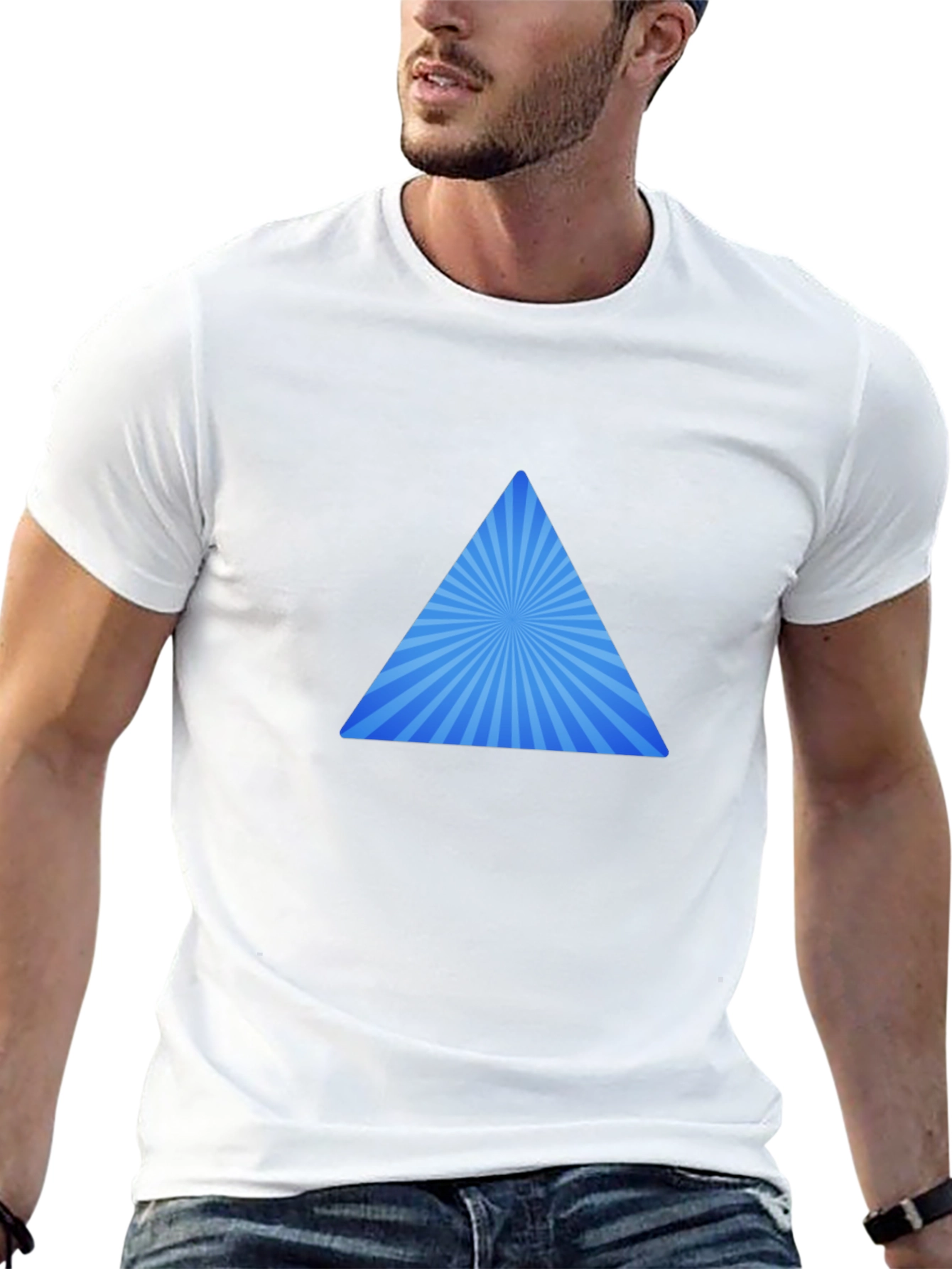 Black Triangle Burst Graphic Tee - Stylish Casual Wear view 13