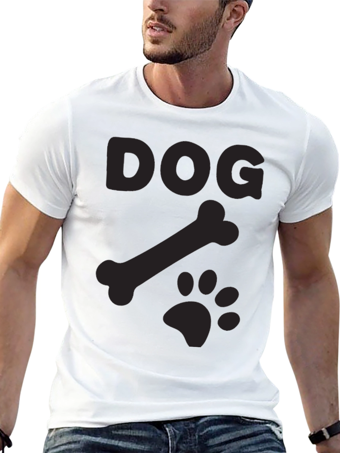 Black Dog Bone Paw Print T-Shirt view 13
