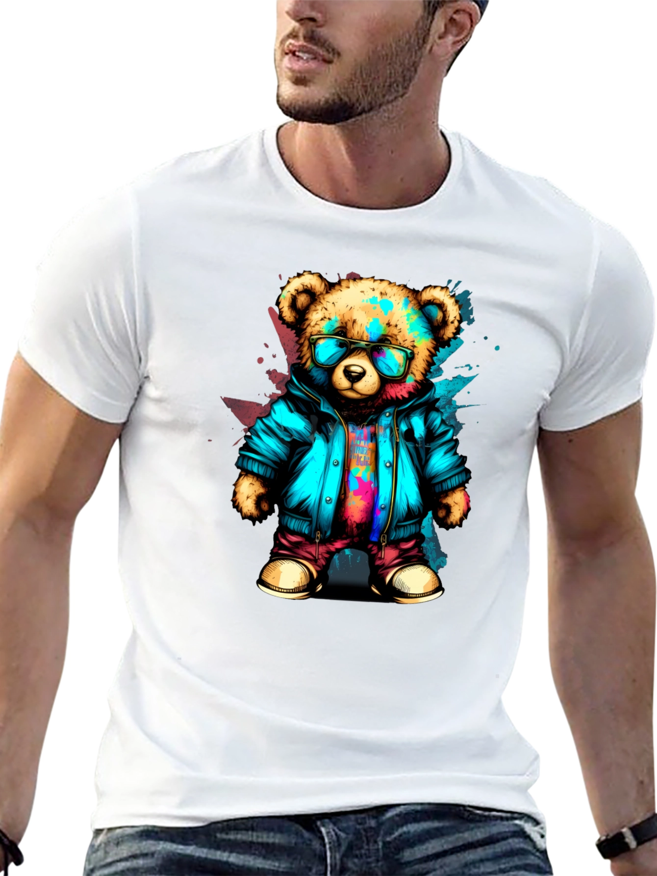 Black Cool Bear Graphic Tee - Urban Style view 13