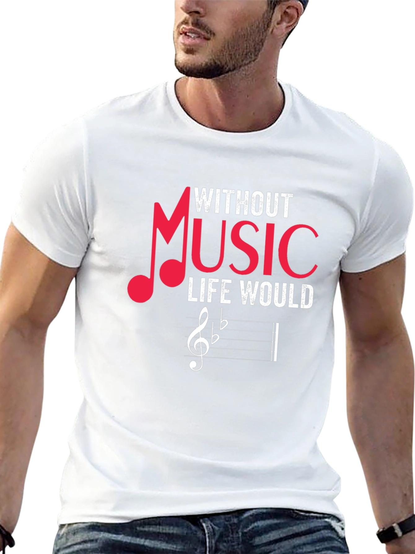 Black Music Lover Graphic Tee - Without Music Life Would... view 13