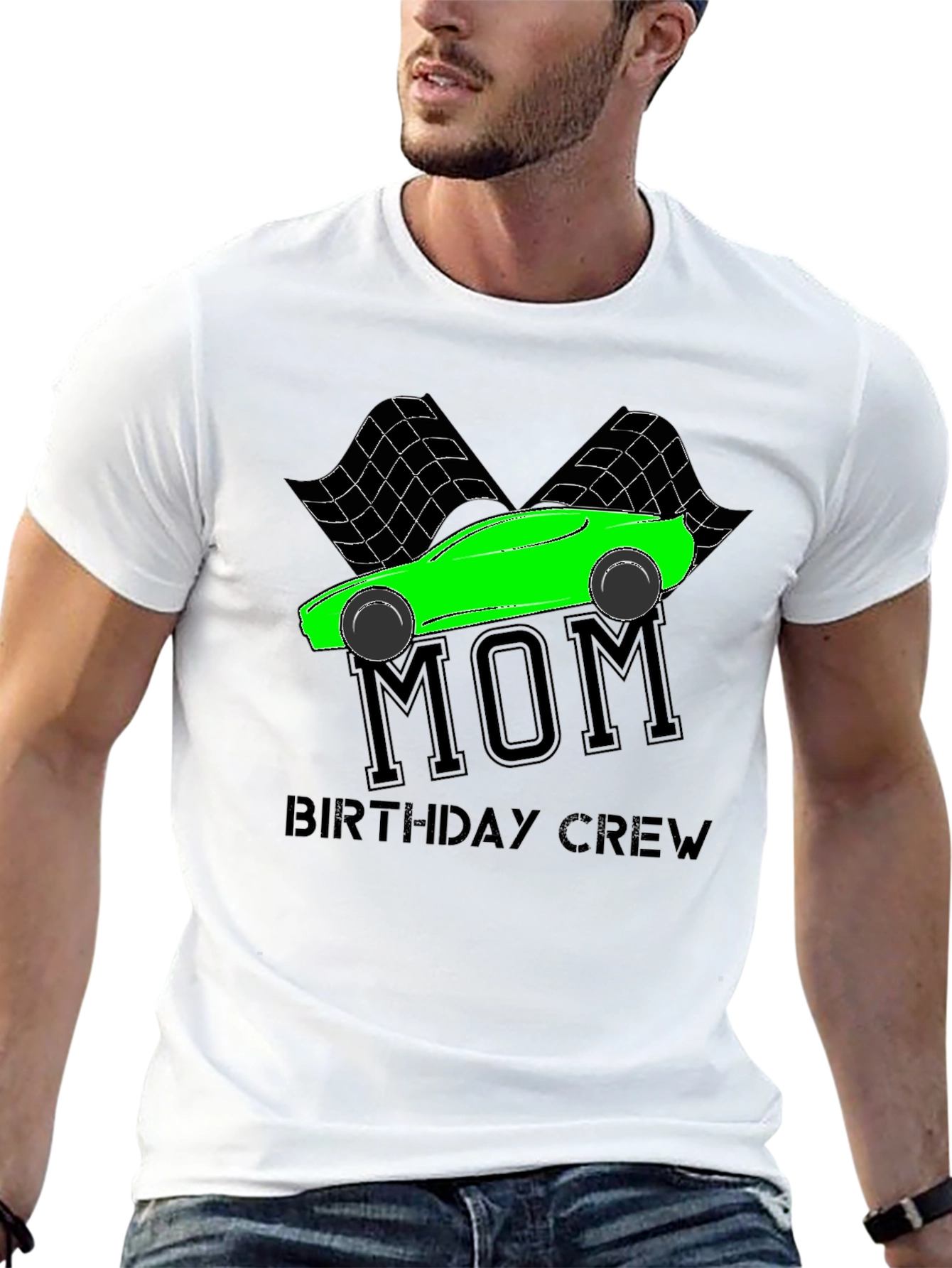 Black Mom Birthday Crew Racing T-Shirt view 13