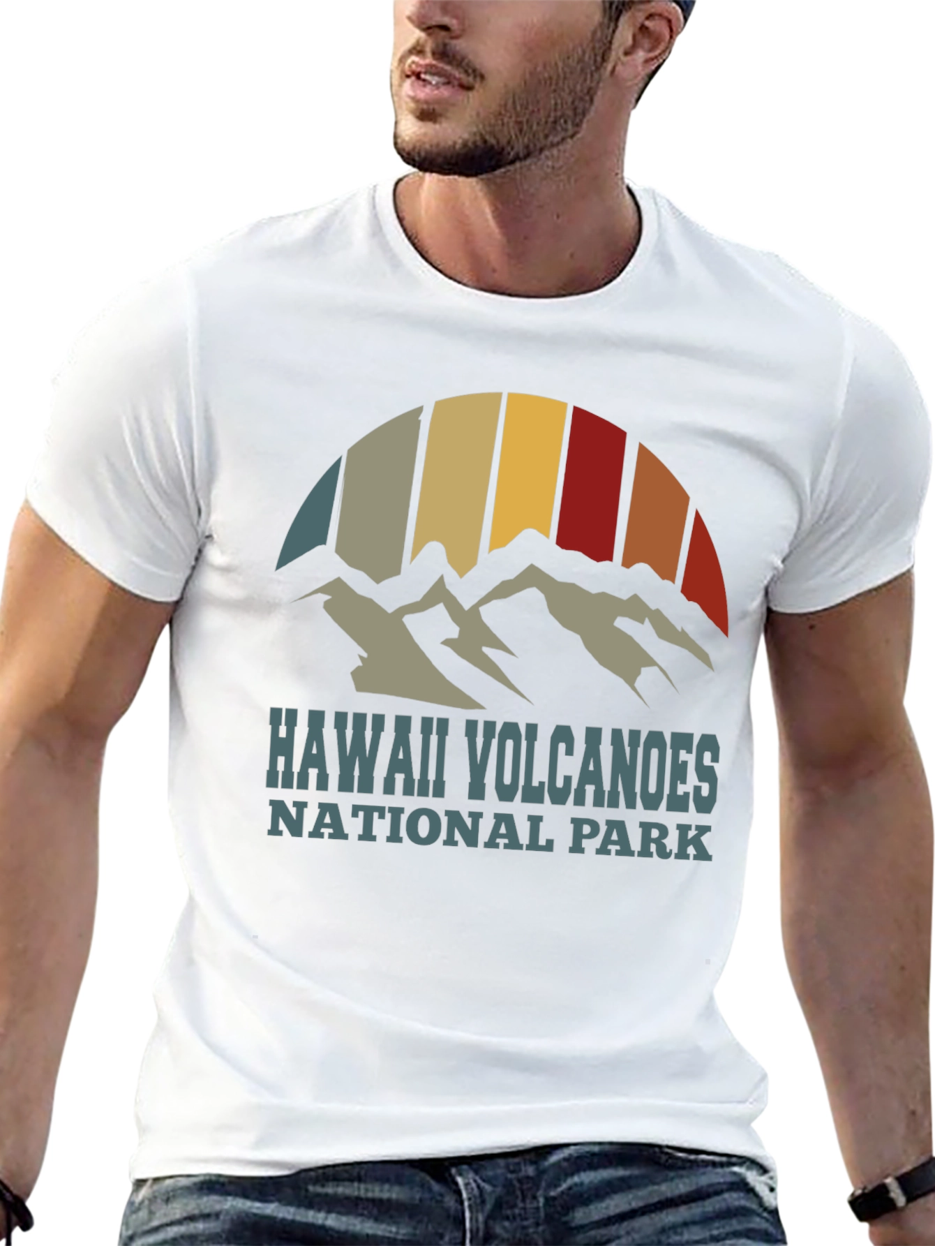 Hawaii Volcanoes National Park Retro Graphic T-Shirt - 13