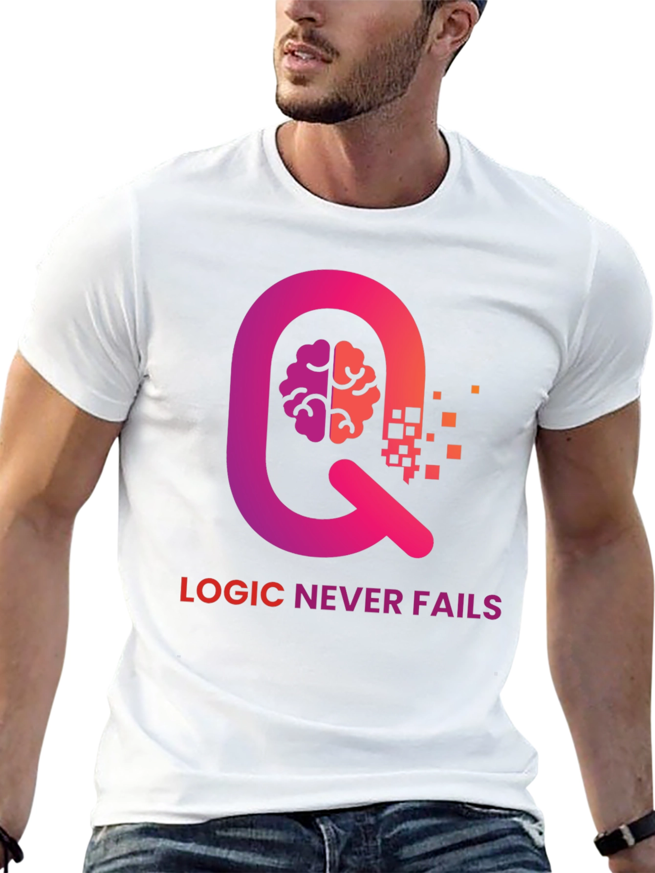 Black Logic Never Fails Graphic Tee view 13