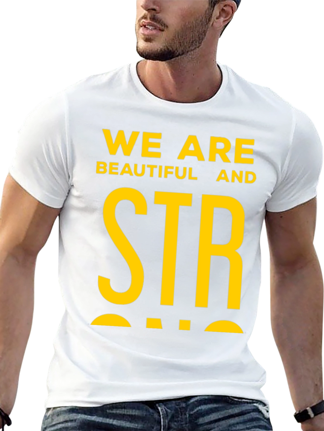 Black We Are Beautiful & Strong Graphic Tee - Bold Statement Shirt view 13