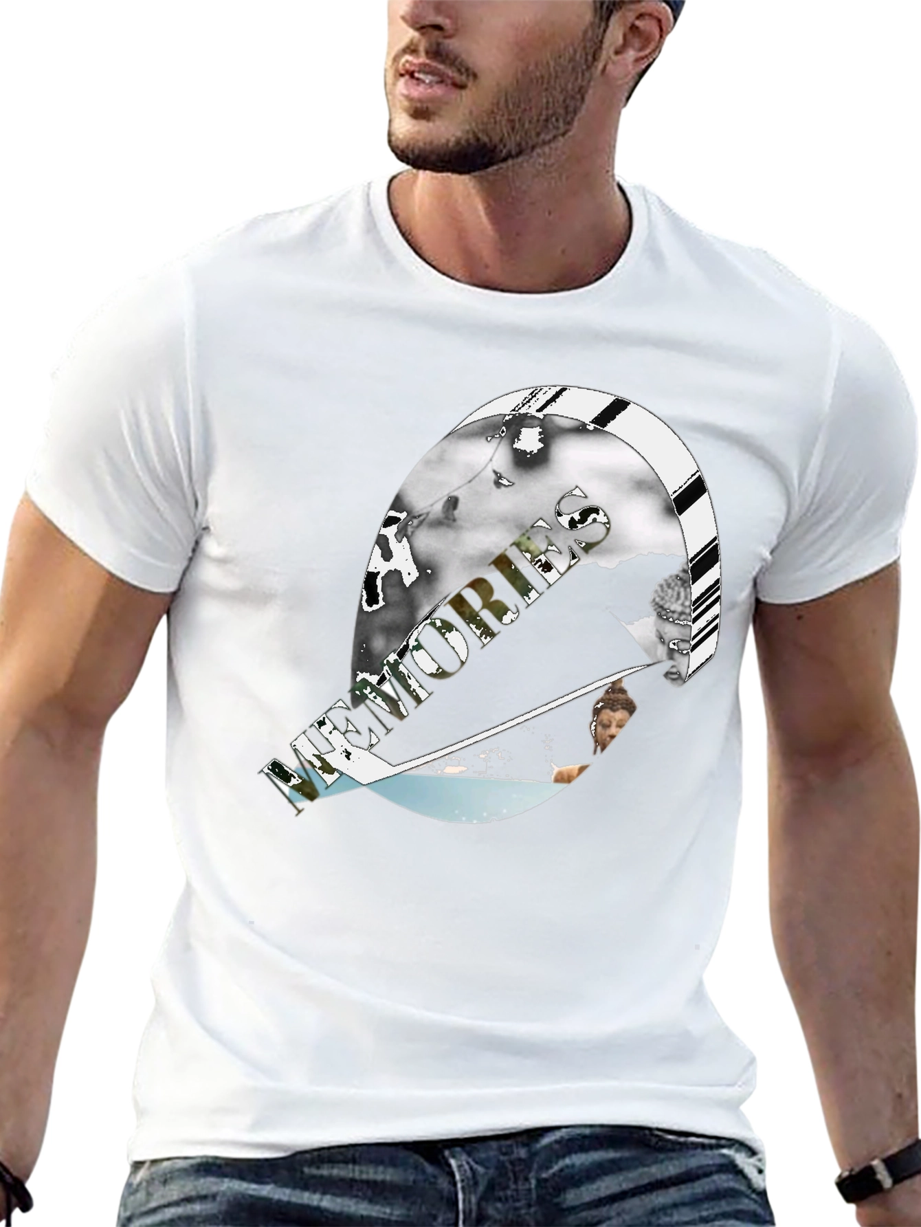 Black Modern Graphic Print Black T-Shirt view 13