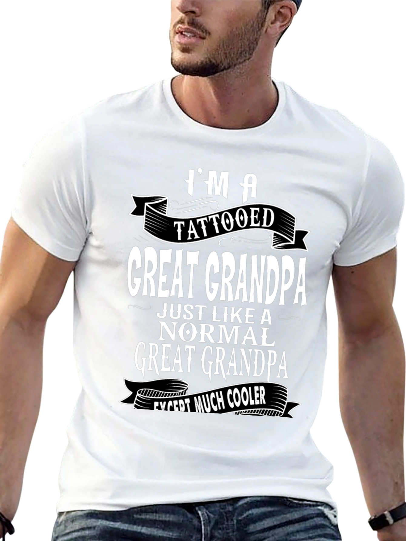 Black Tattooed Great Grandpa T-Shirt view 13