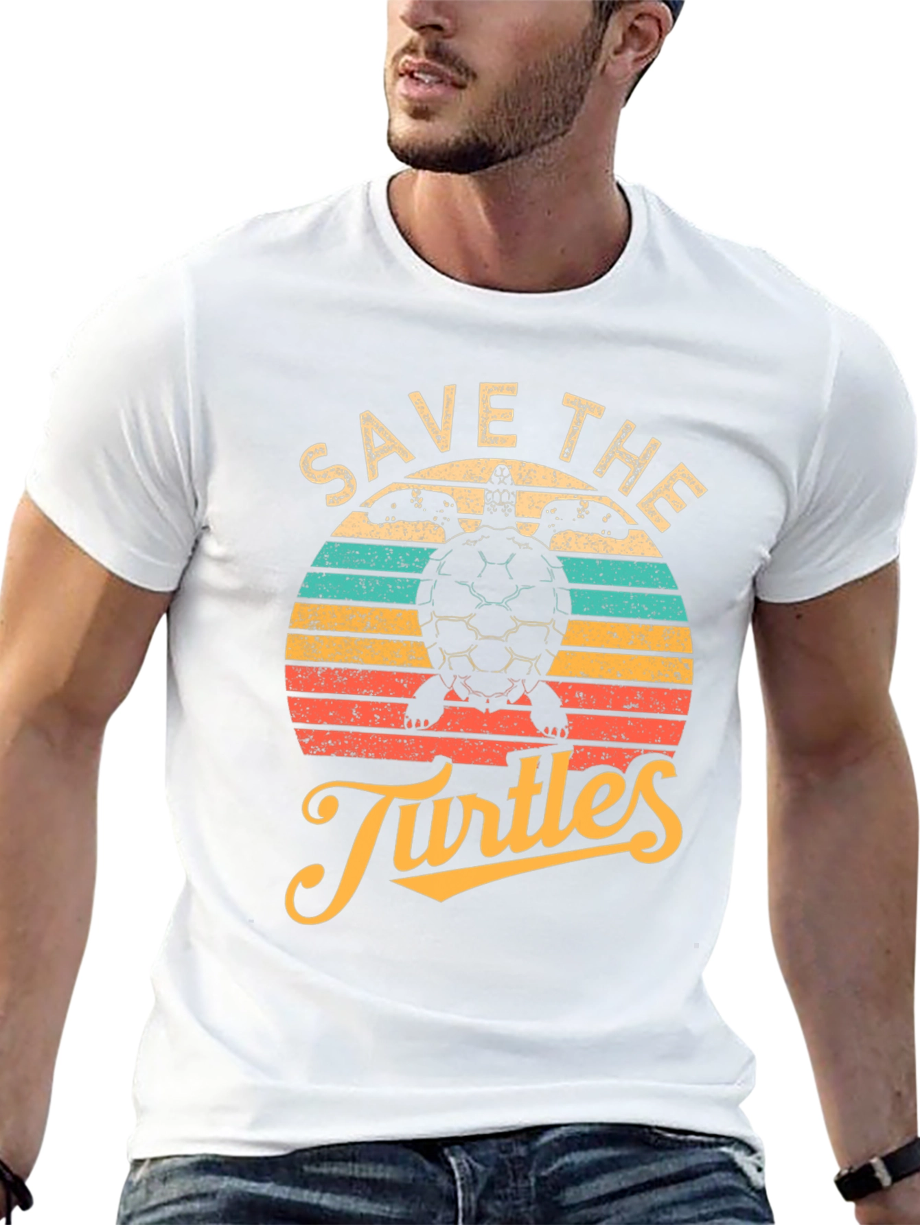 Black Save the Turtles Black Graphic T-Shirt view 13