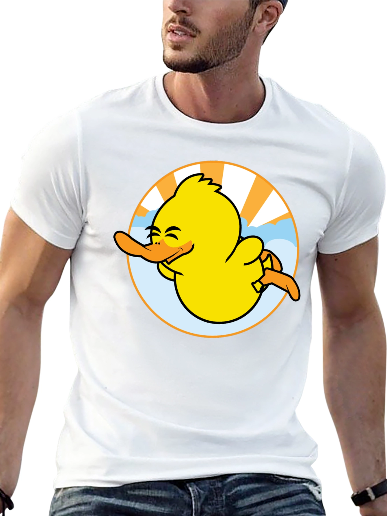 Black Happy Duck Graphic Tee - Fun Black T-Shirt view 13