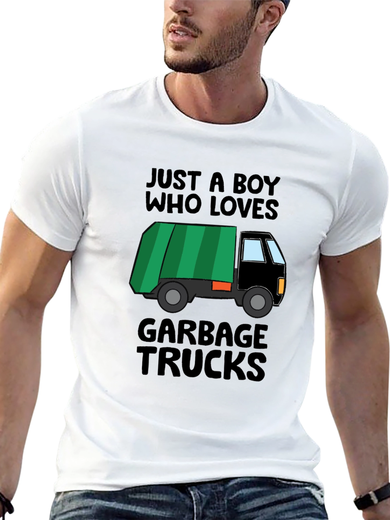 Black Boy's Garbage Truck T-Shirt view 13