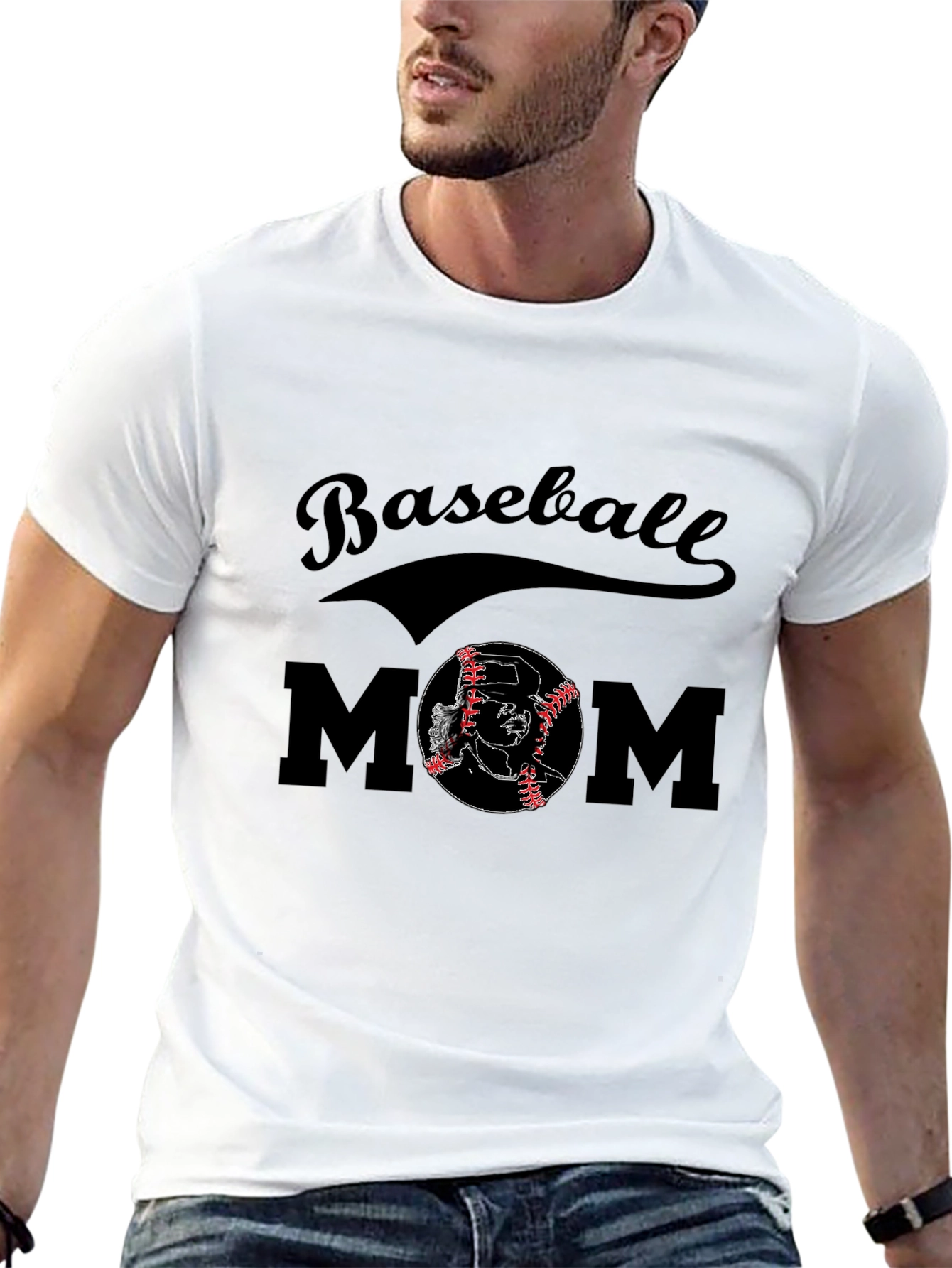 Black Baseball Mom Graphic Tee view 13