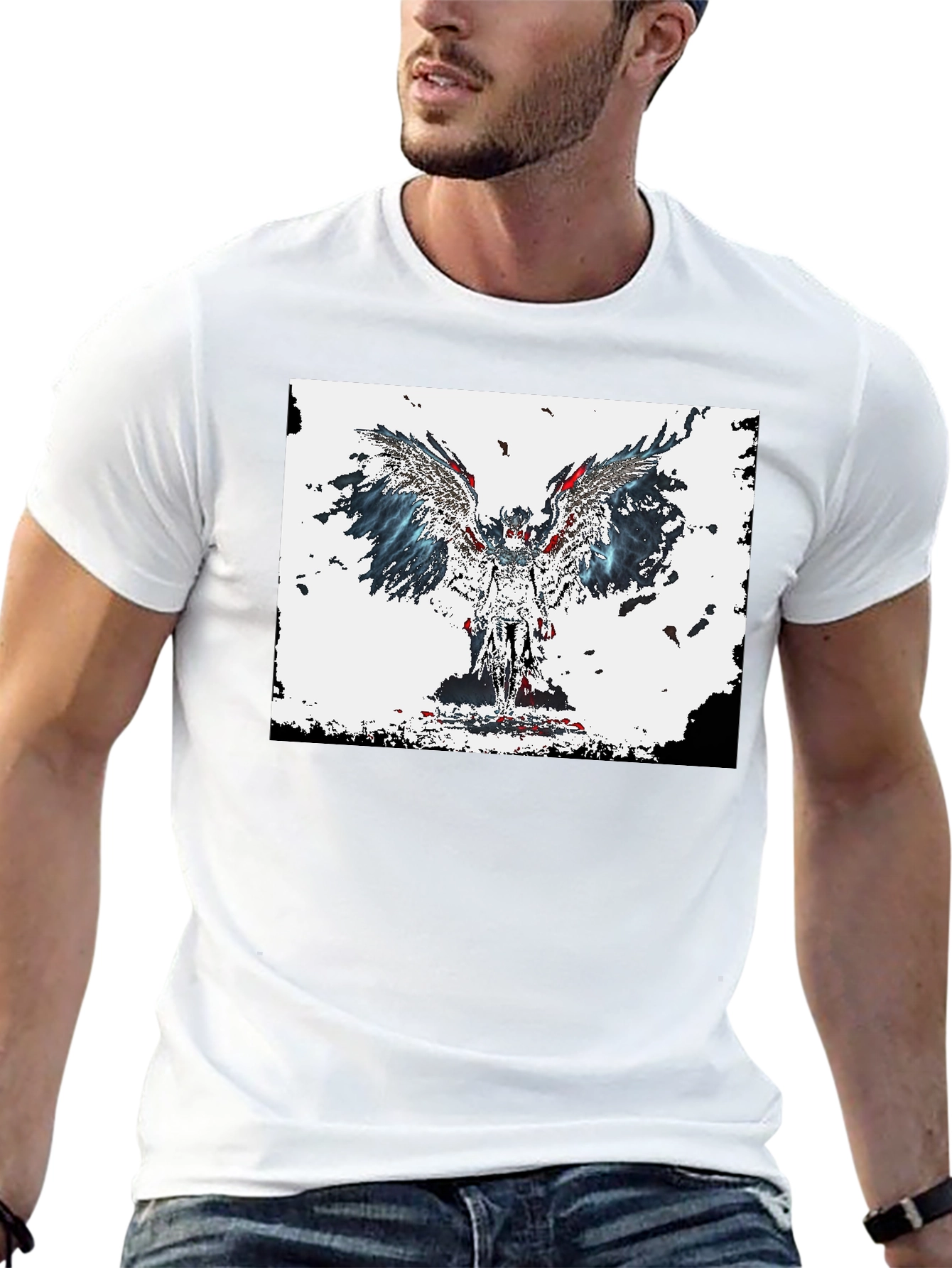 Winged Angel Graphic Tee - Stylish Black T-Shirt - 13