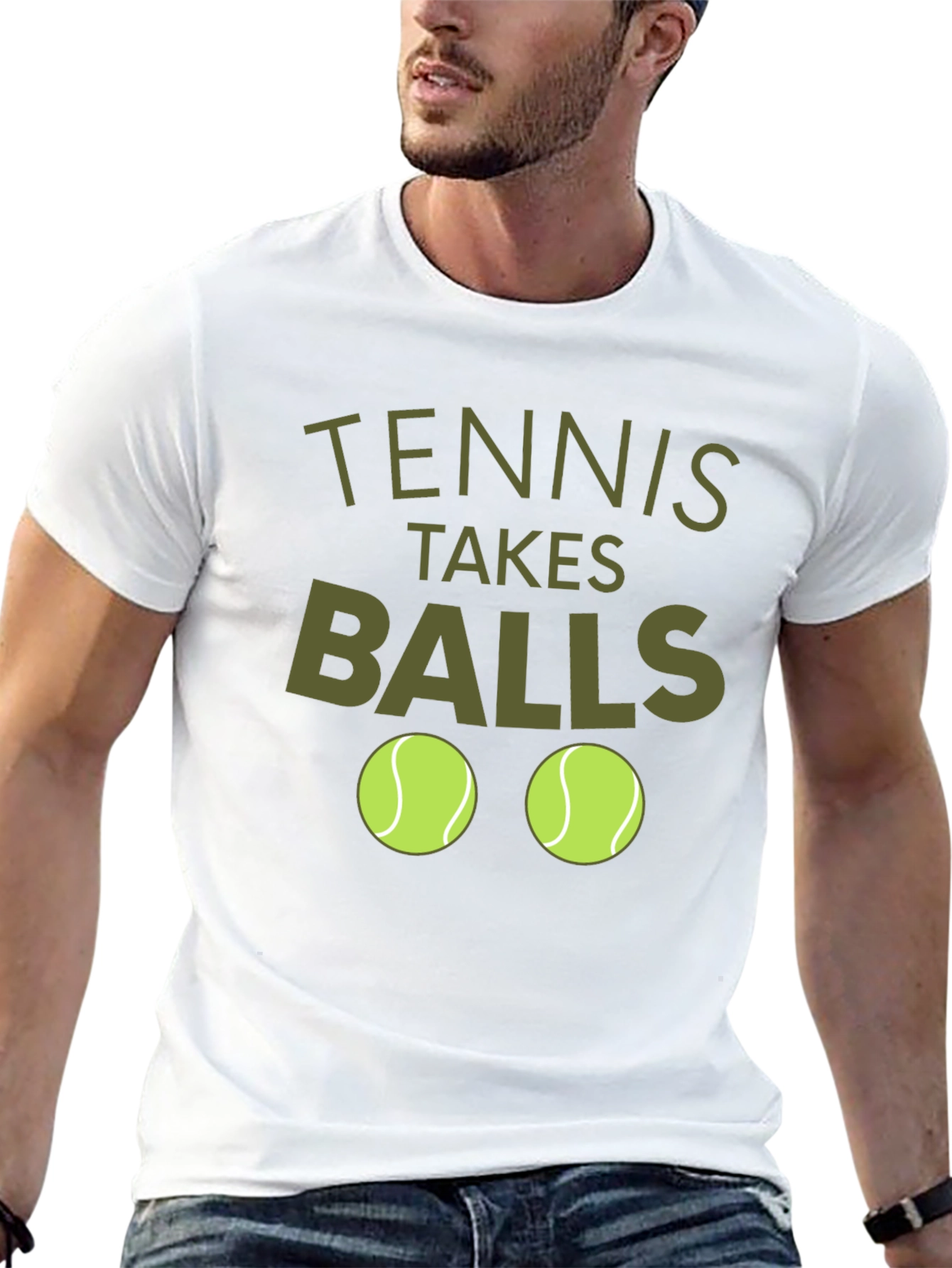 Black Tennis Takes Balls Funny Graphic Tee view 13