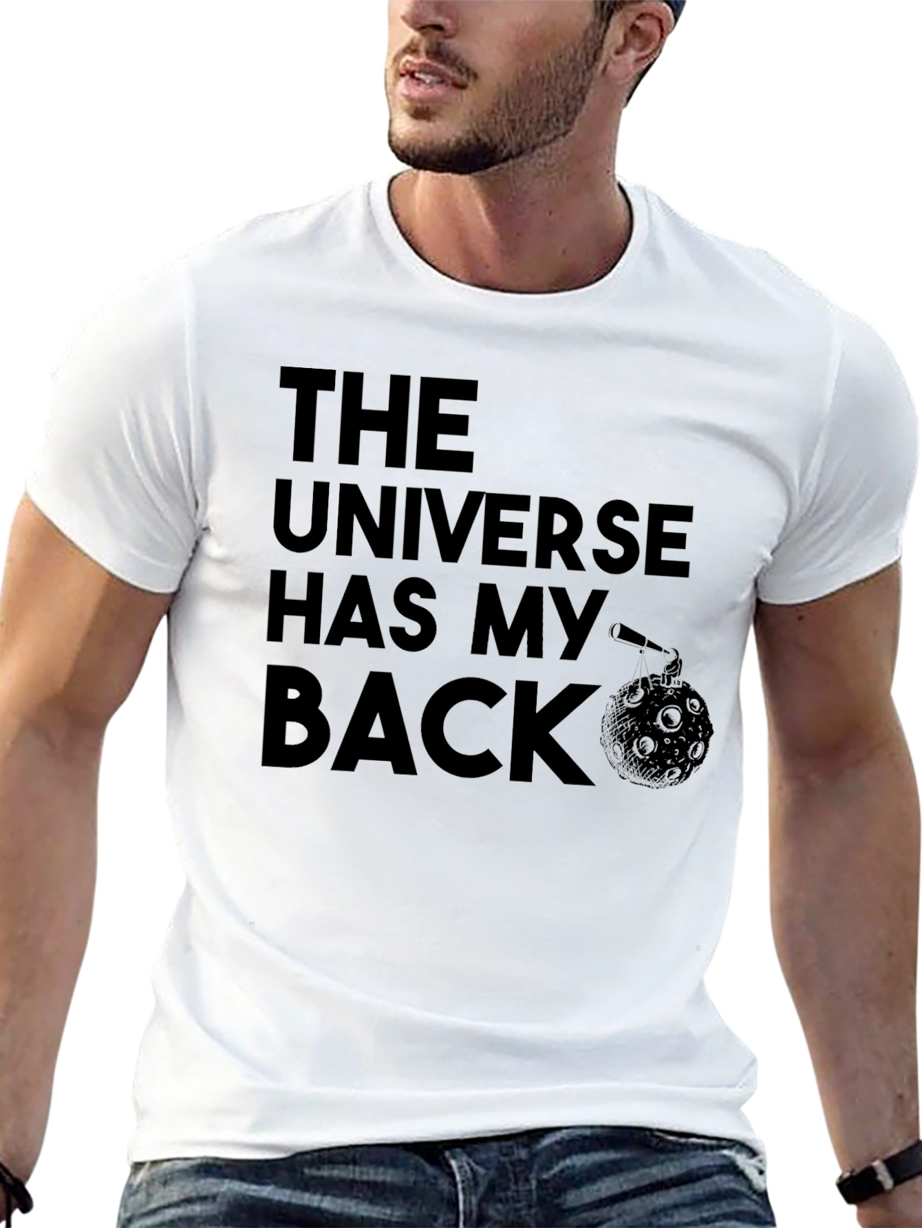 Black The Universe Has My Back Graphic T-Shirt view 13
