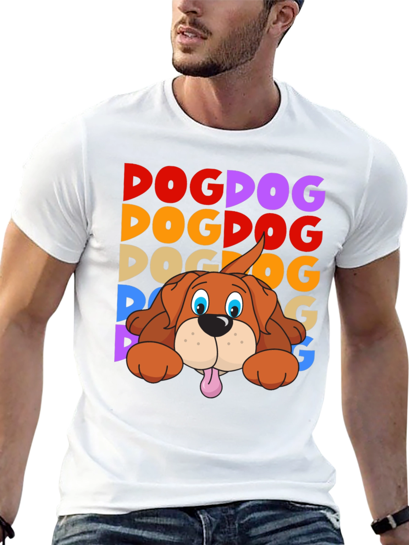 Black Dog Graphic T-Shirt - Fun Colorful Design view 13