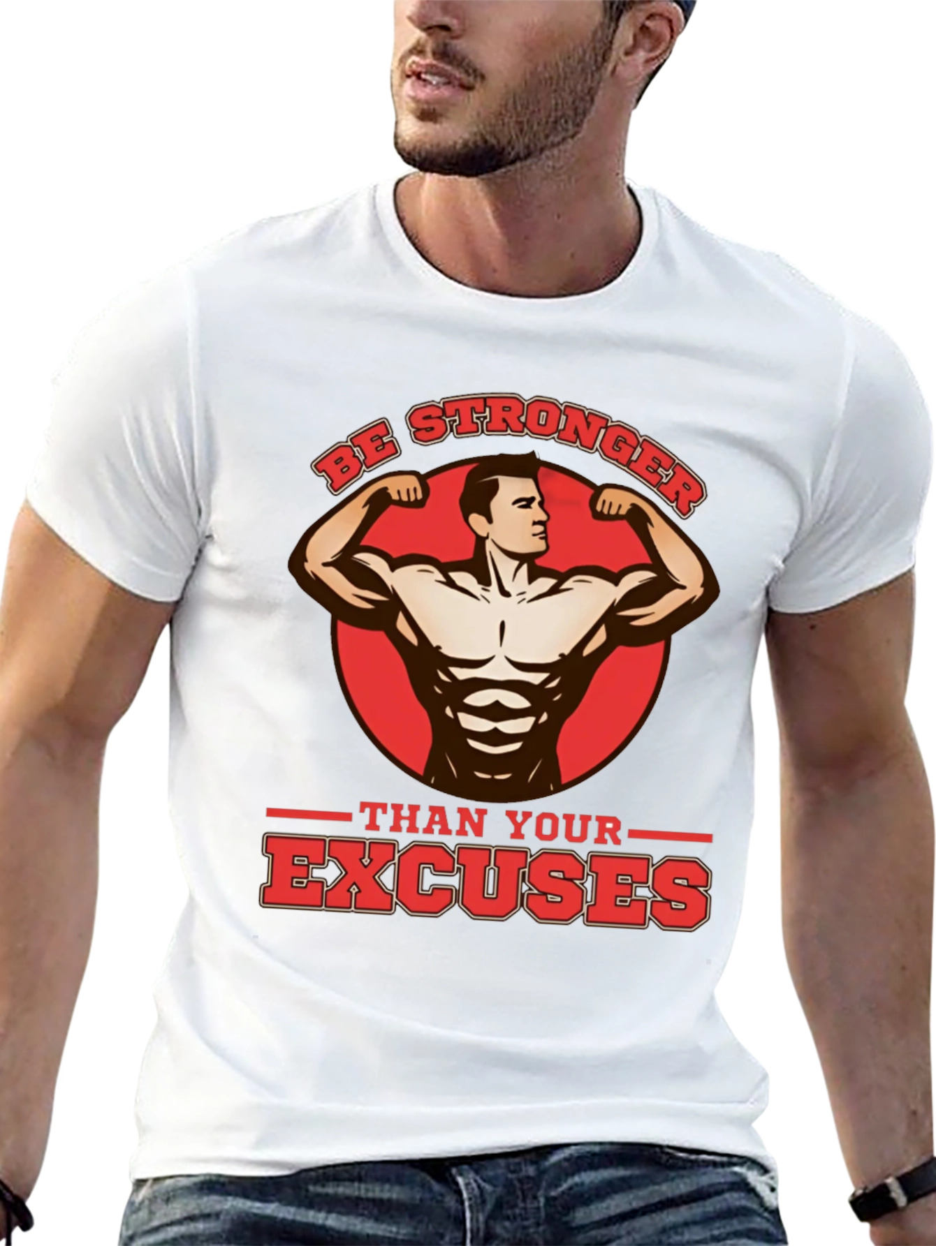 Black Be Stronger Than Your Excuses Black T-Shirt view 13