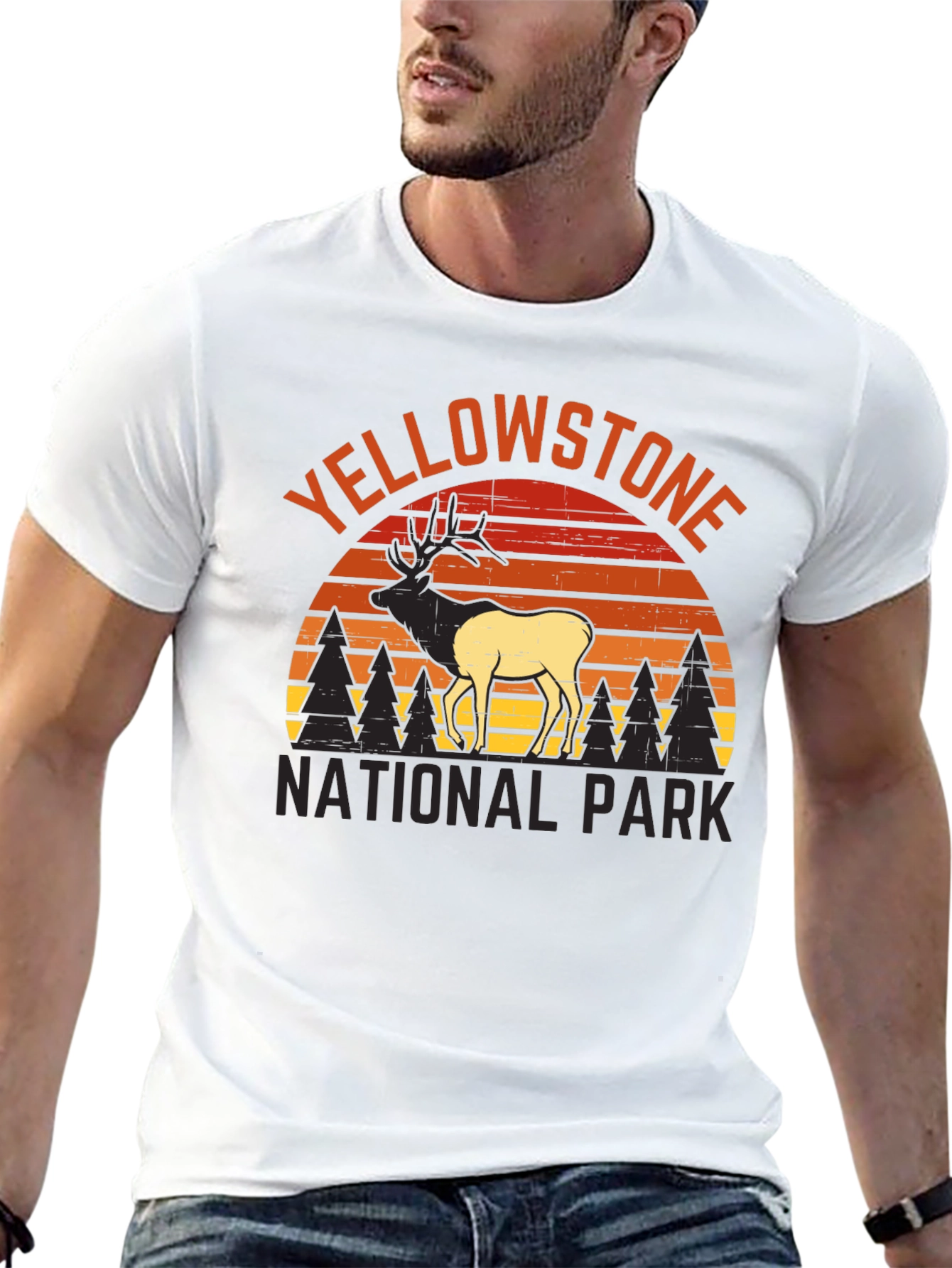 Black Yellowstone National Park Elk Graphic Tee view 13