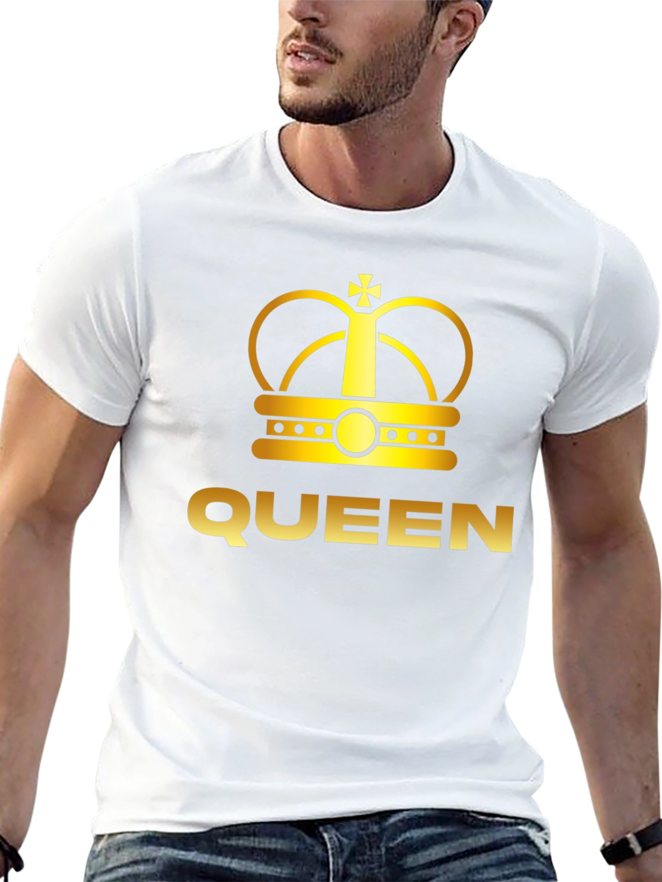 Black Queen Crown Graphic Tee - Black Cotton T-Shirt view 13