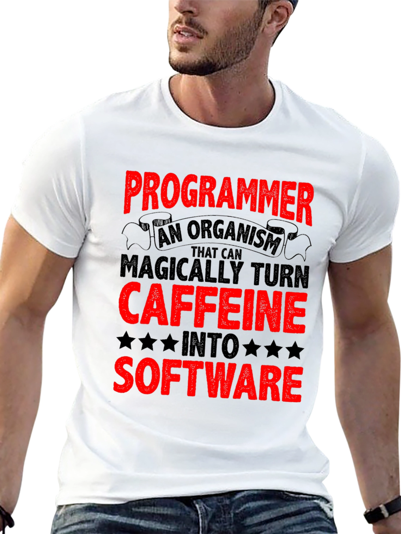 Black Programmer Caffeine to Software Black T-Shirt view 13
