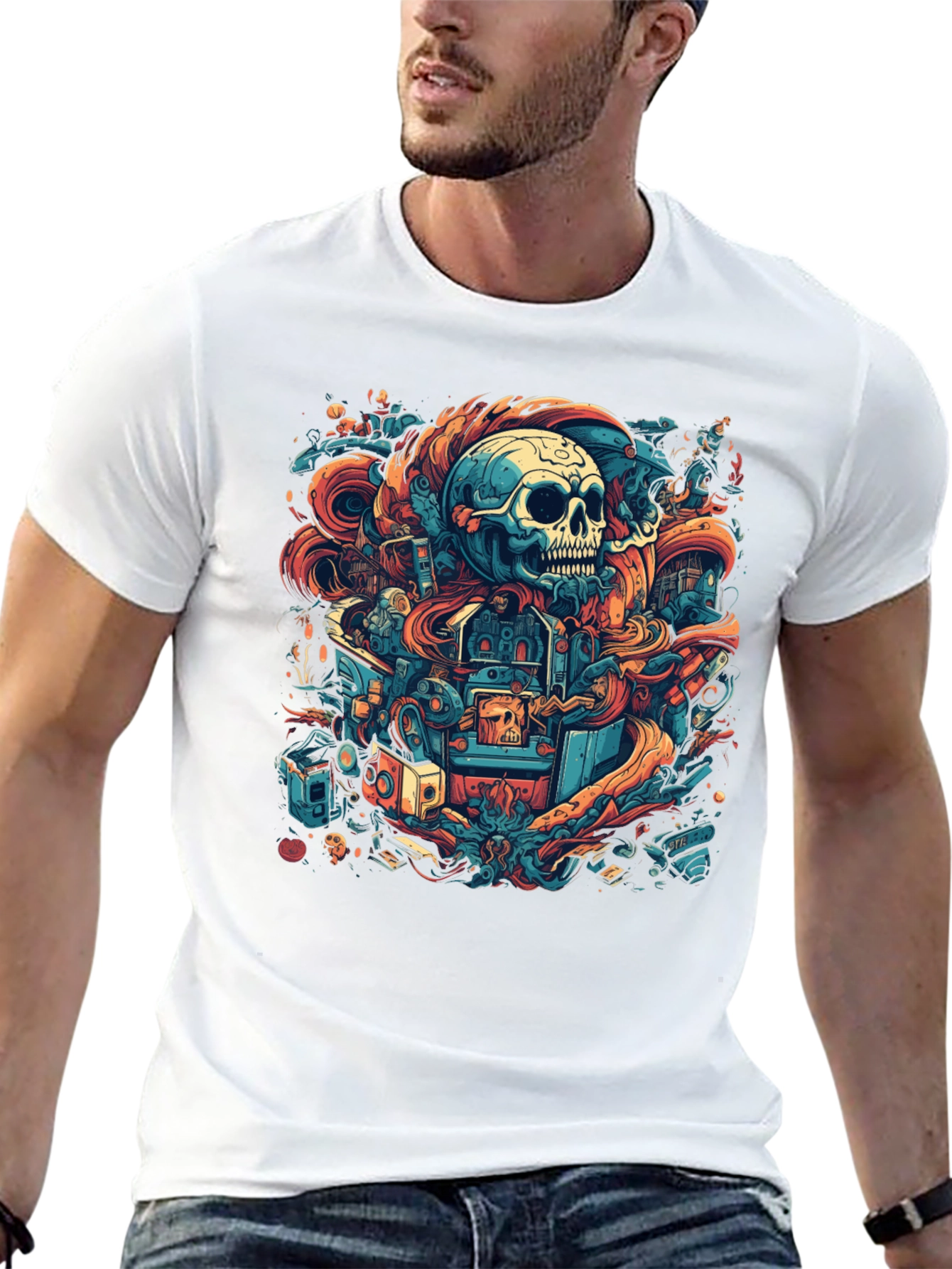 Black Skull Graphic Tee - Unique Urban Design view 13