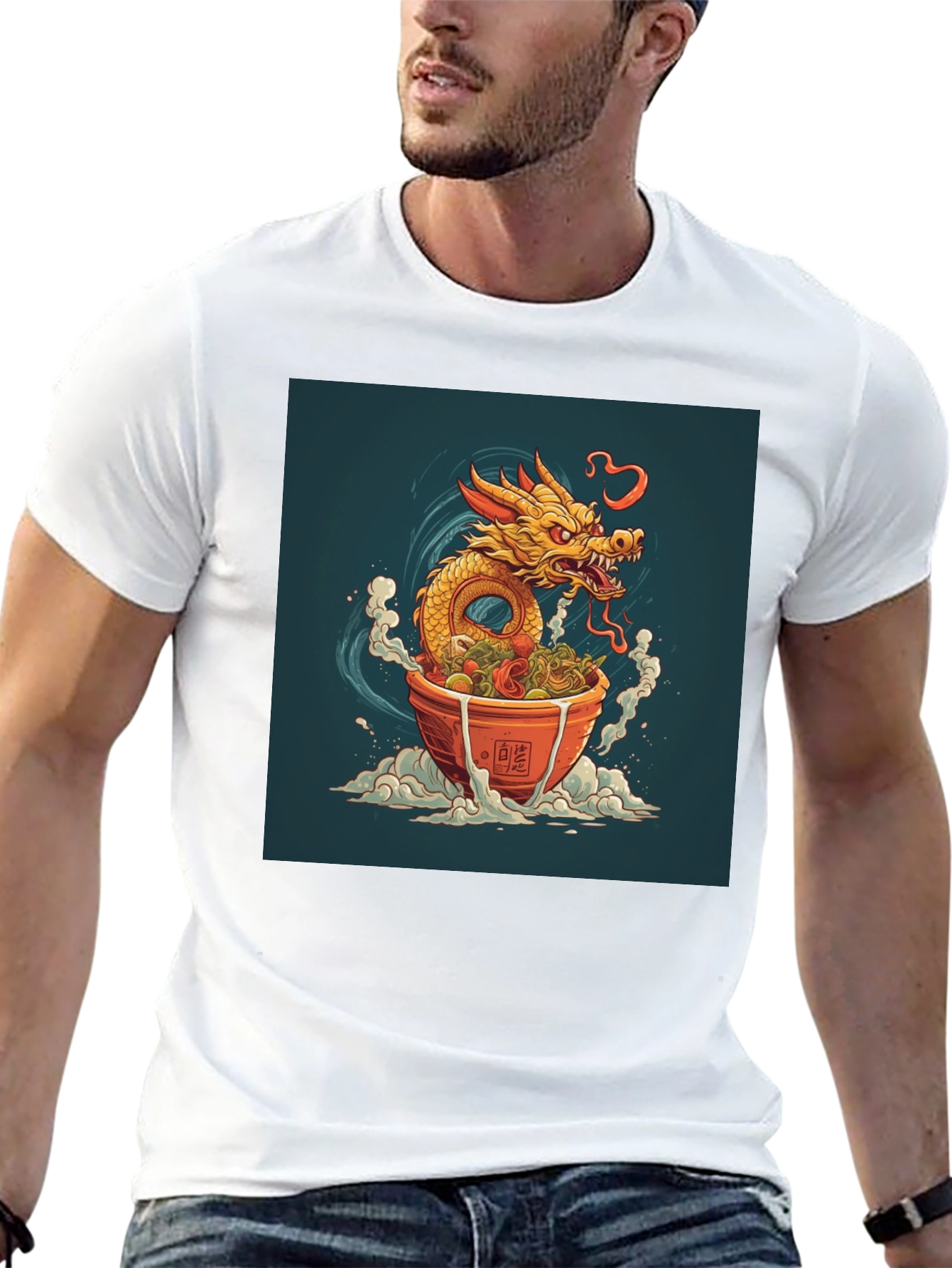 Black Dragon Ramen T-Shirt - Unique Graphic Tee view 13