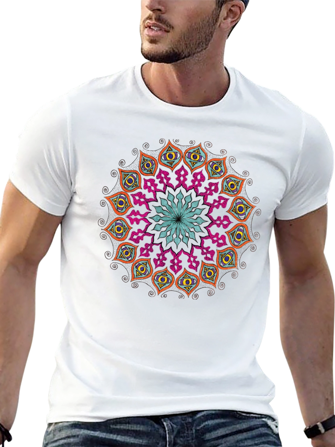 Black Mandala Graphic Tee - Unique Design view 13