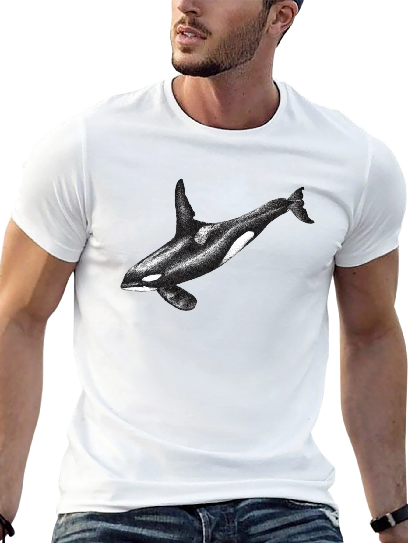 Black Orca Graphic Tee - Black Cotton Blend view 13