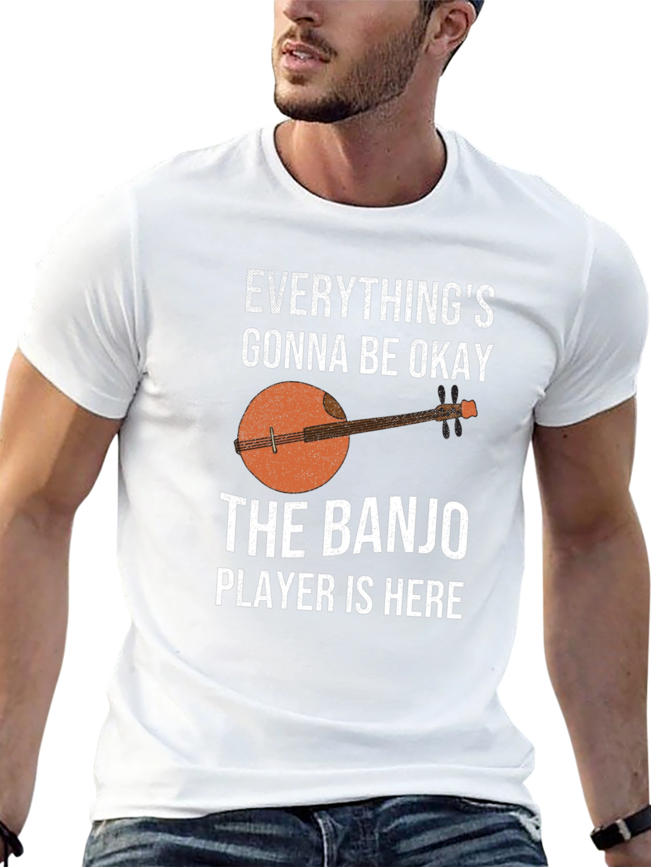Black Banjo Player T-Shirt - Everything's Gonna Be Okay view 13