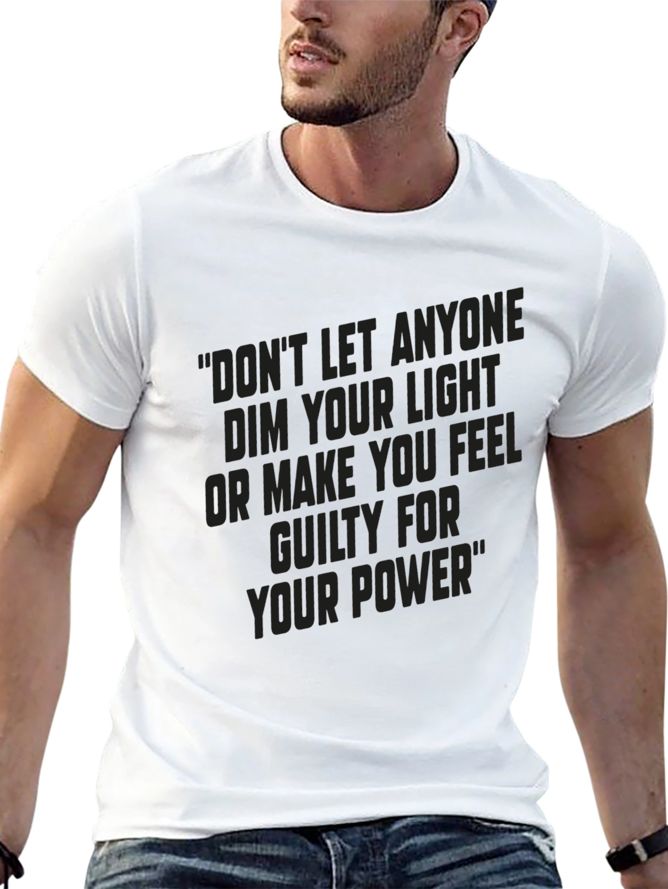 Black Inspirational Black T-Shirt: "Your Power" view 13