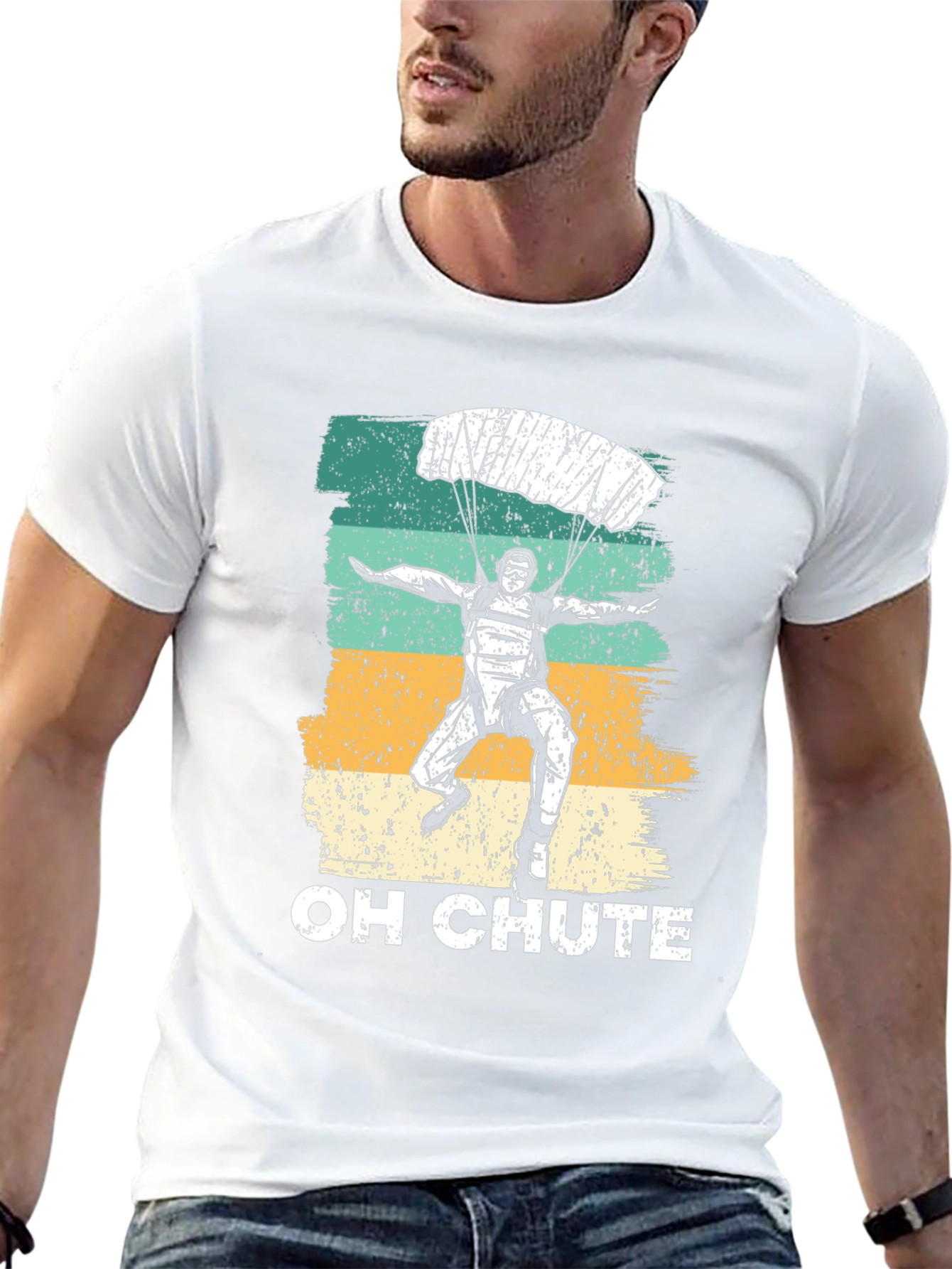Black Skydiving "Oh Chute" Graphic Tee view 13