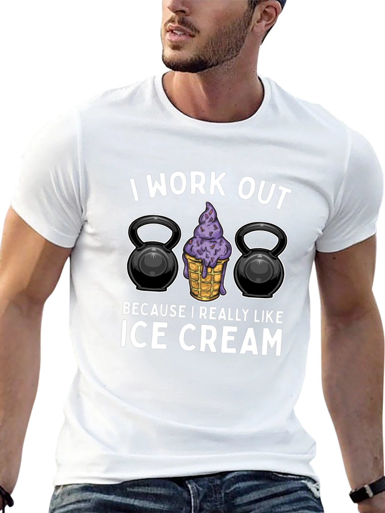 Black Workout for Ice Cream Black Graphic Tee view 13