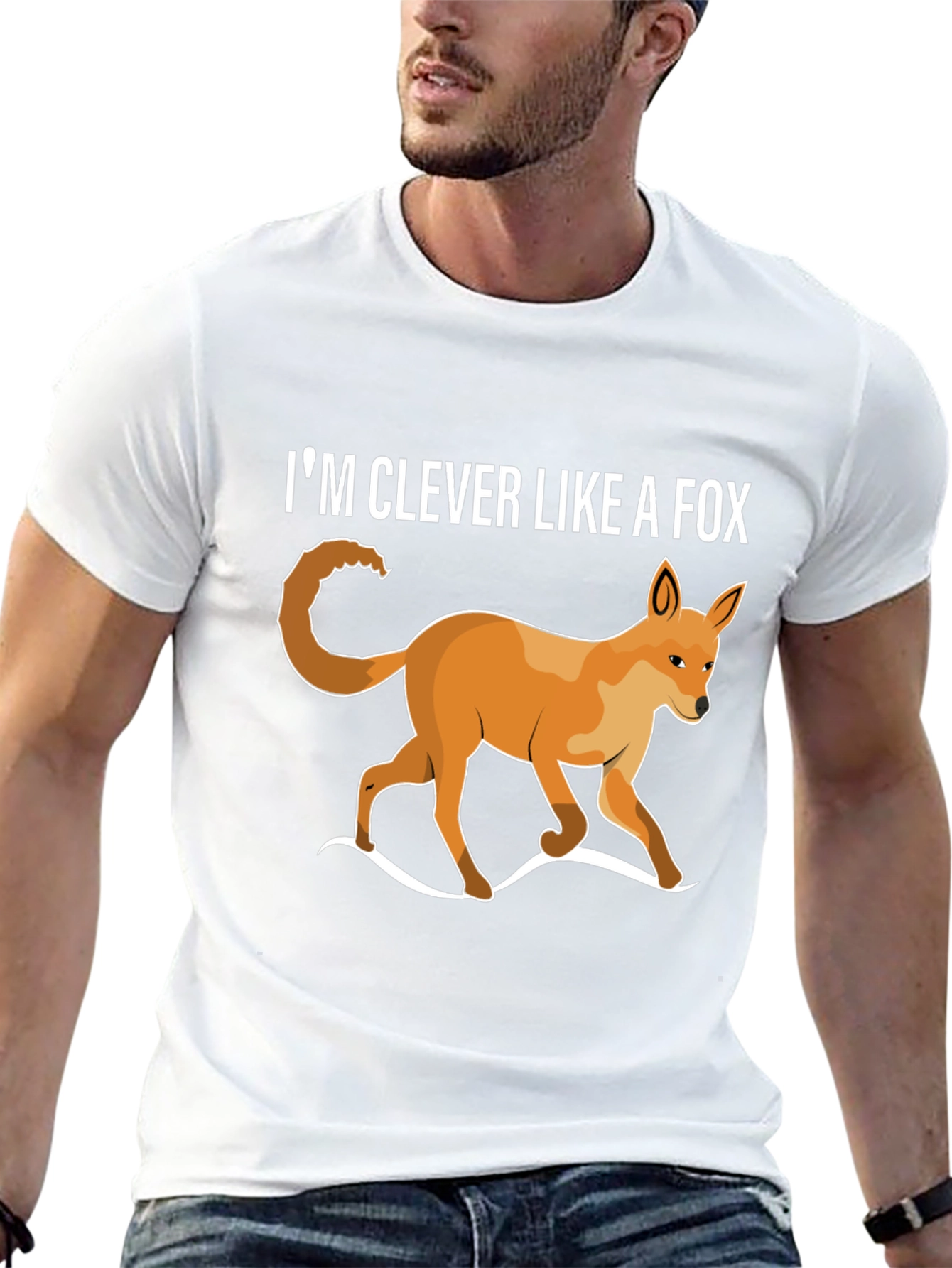 Black Clever Like A Fox T-Shirt - Unique Animal Design view 13