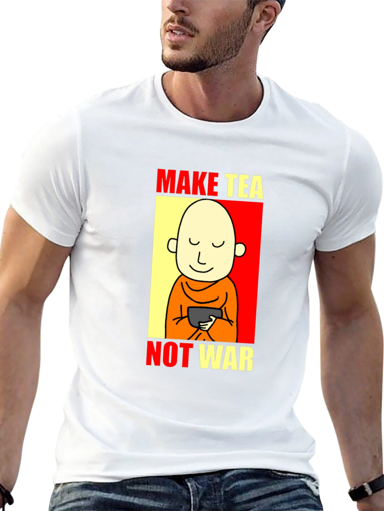 Black Make Tea Not War T-Shirt - Peaceful Zen Design view 13