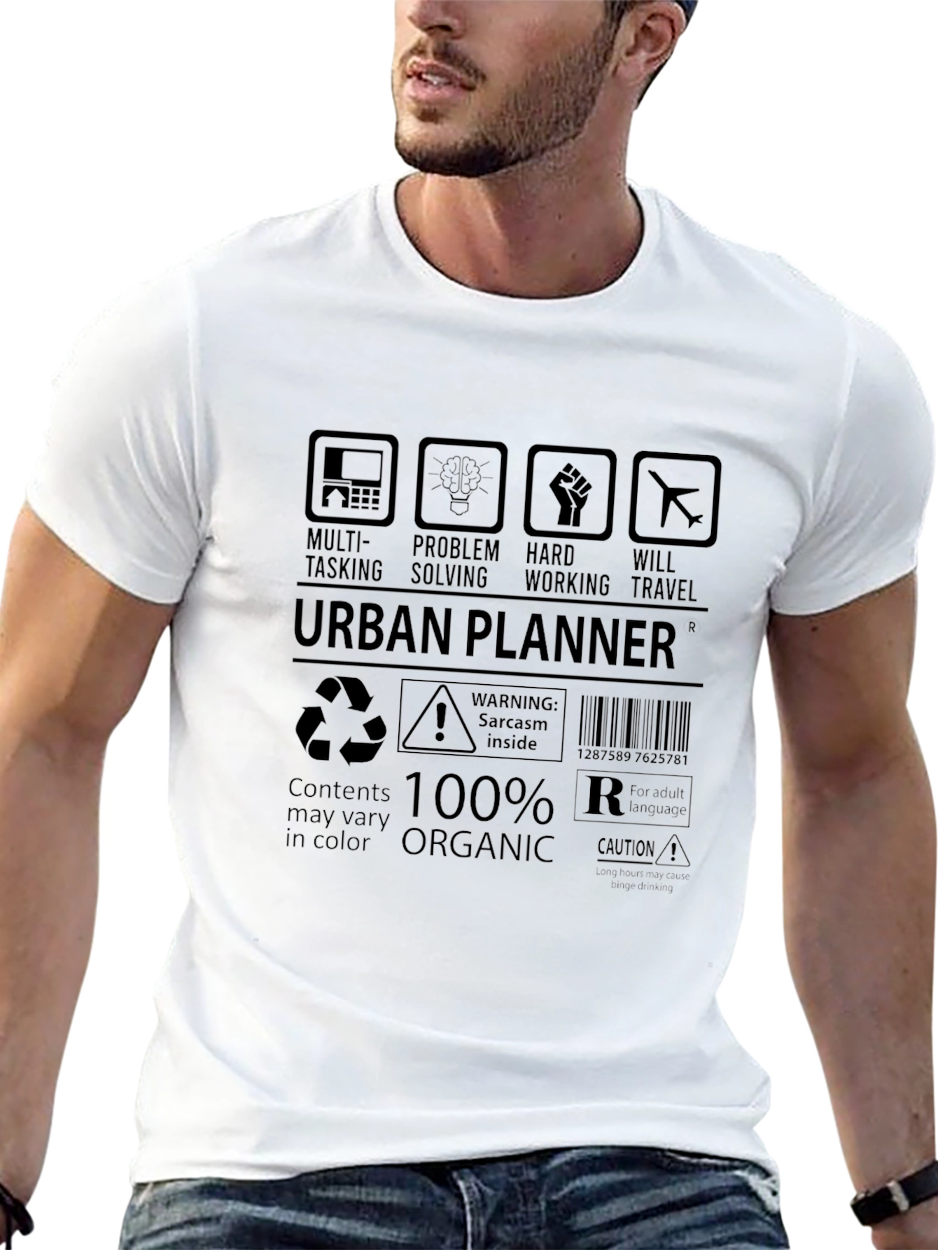 Black Urban Planner T-Shirt: Multi-Tasking, Problem Solving, Hard Working view 13