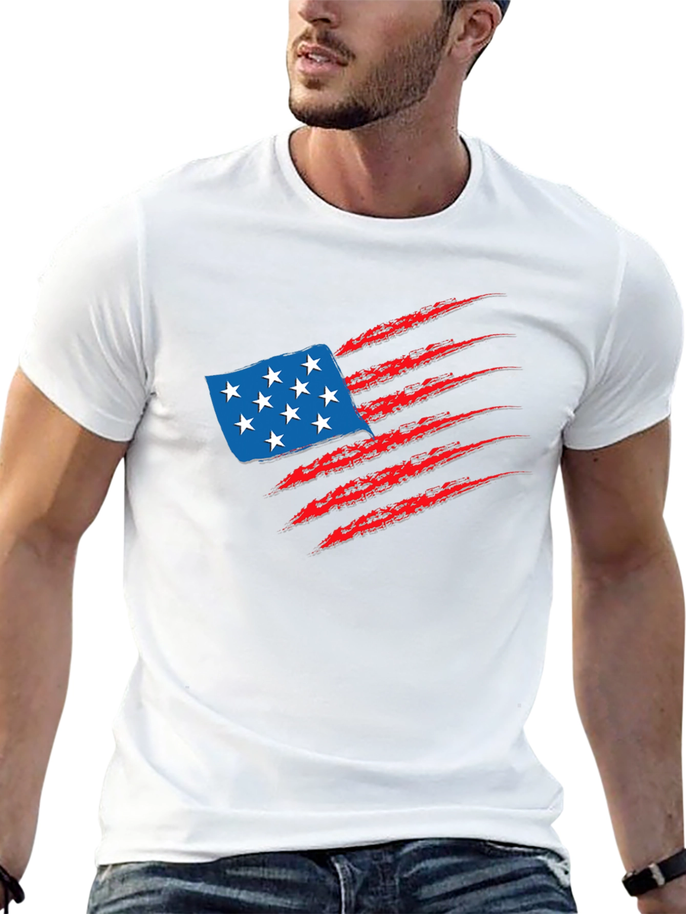 Black American Flag Claw T-Shirt view 13
