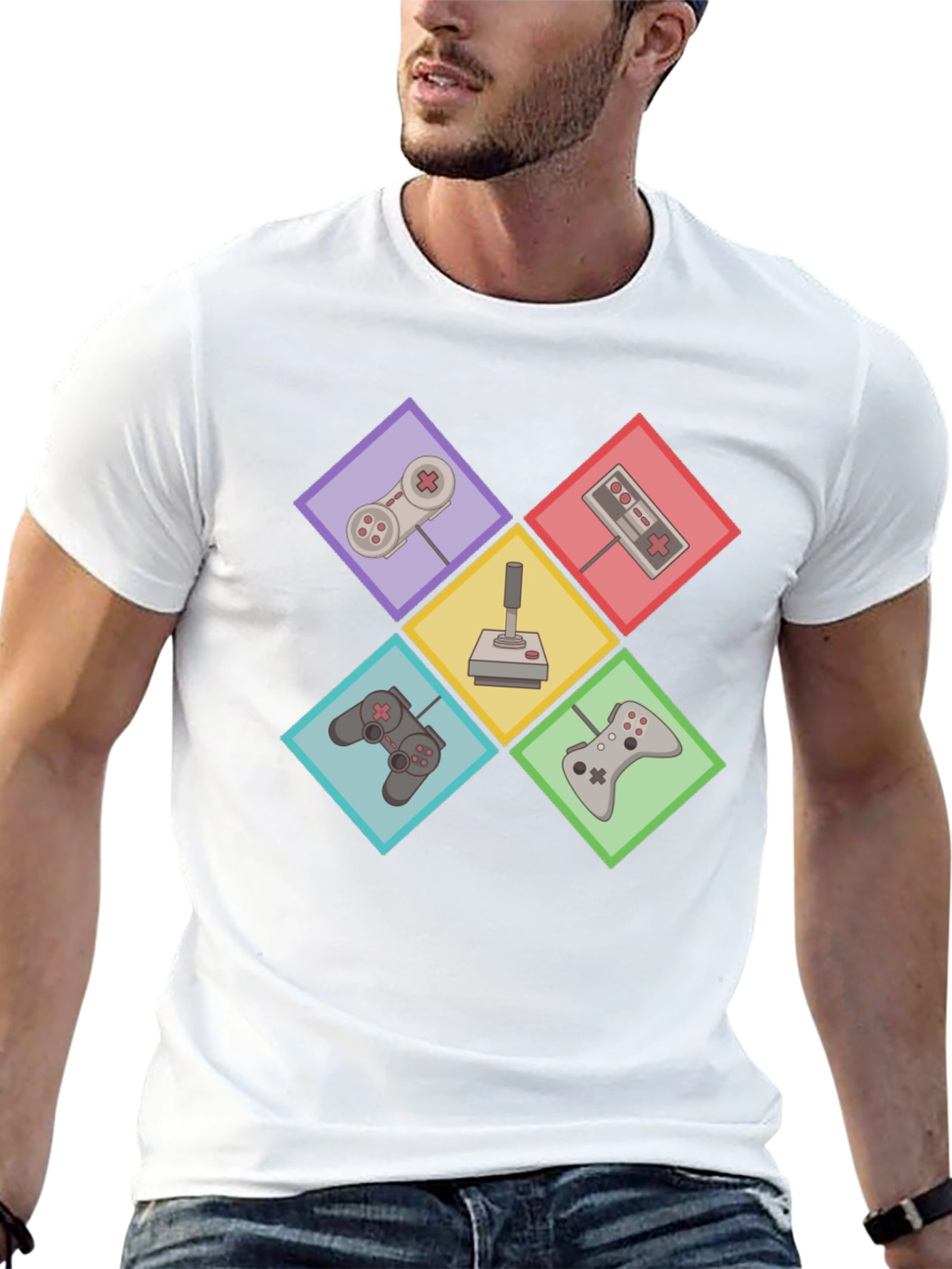 Black Retro Gaming Controller T-Shirt - Gamer Style view 13
