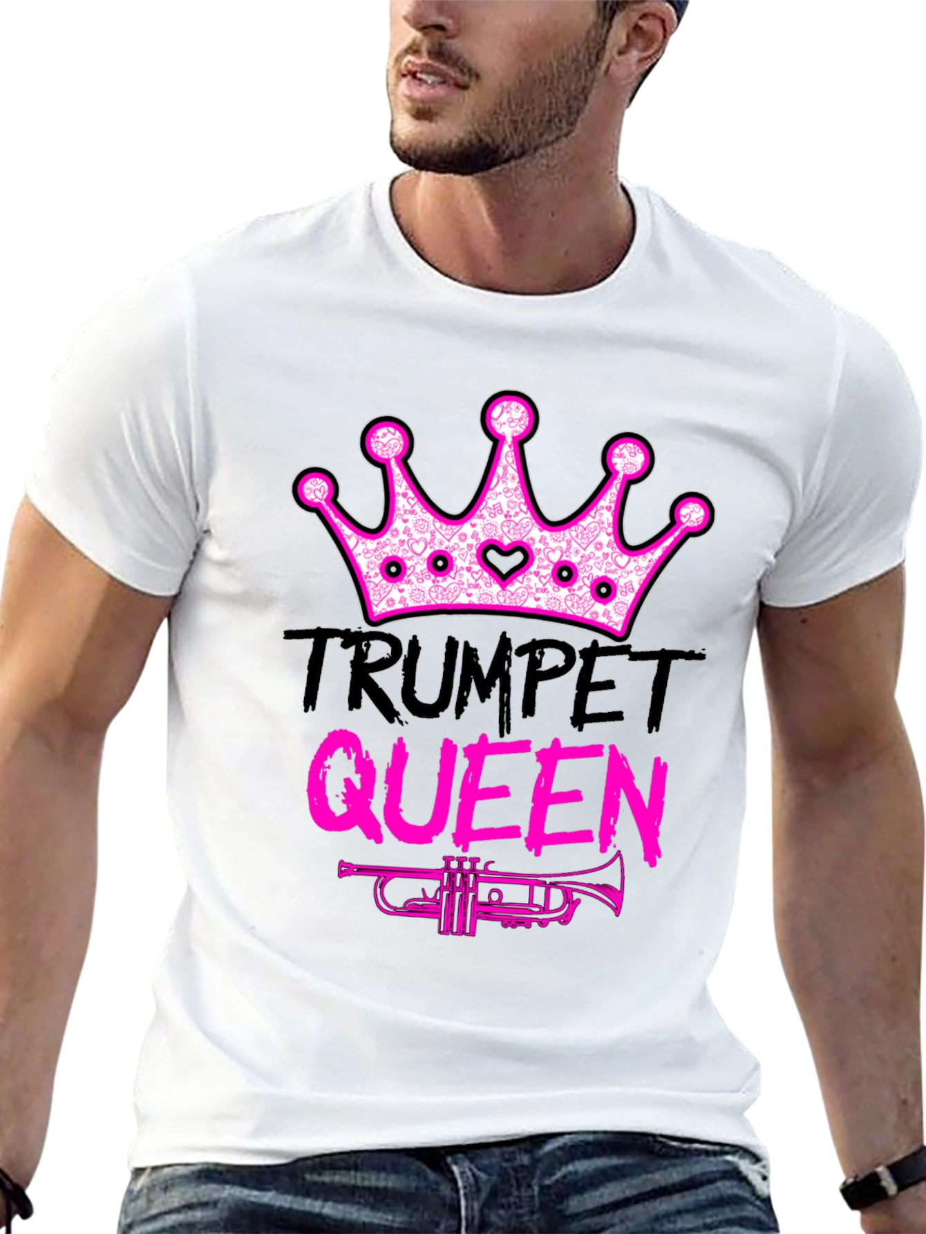 Black Trumpet Queen Graphic T-Shirt - Music Lover Tee view 13
