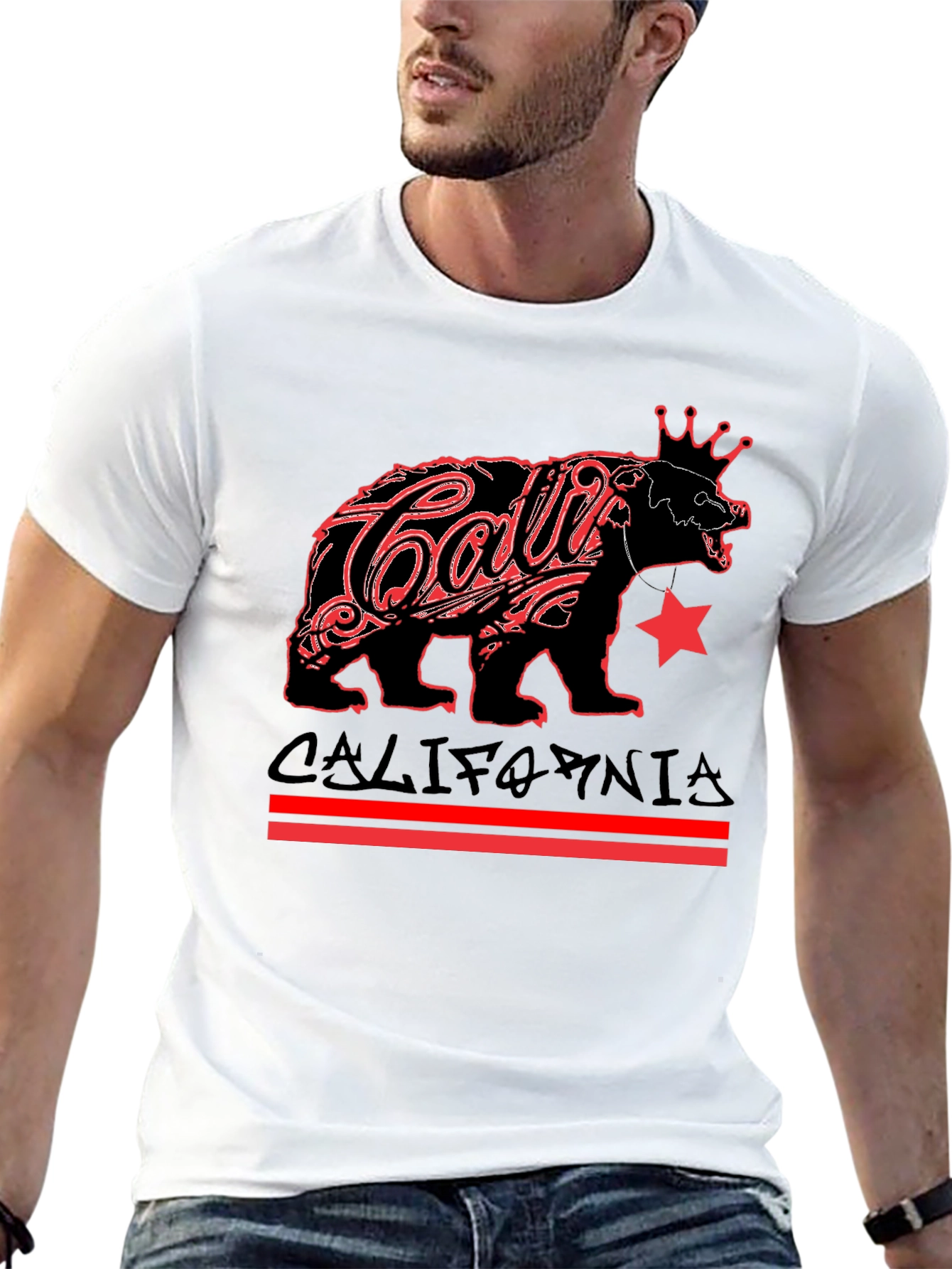 Black California Bear Black Graphic Tee view 13