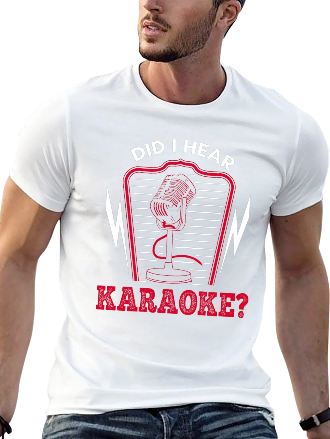 Black Karaoke Microphone Graphic T-Shirt view 13