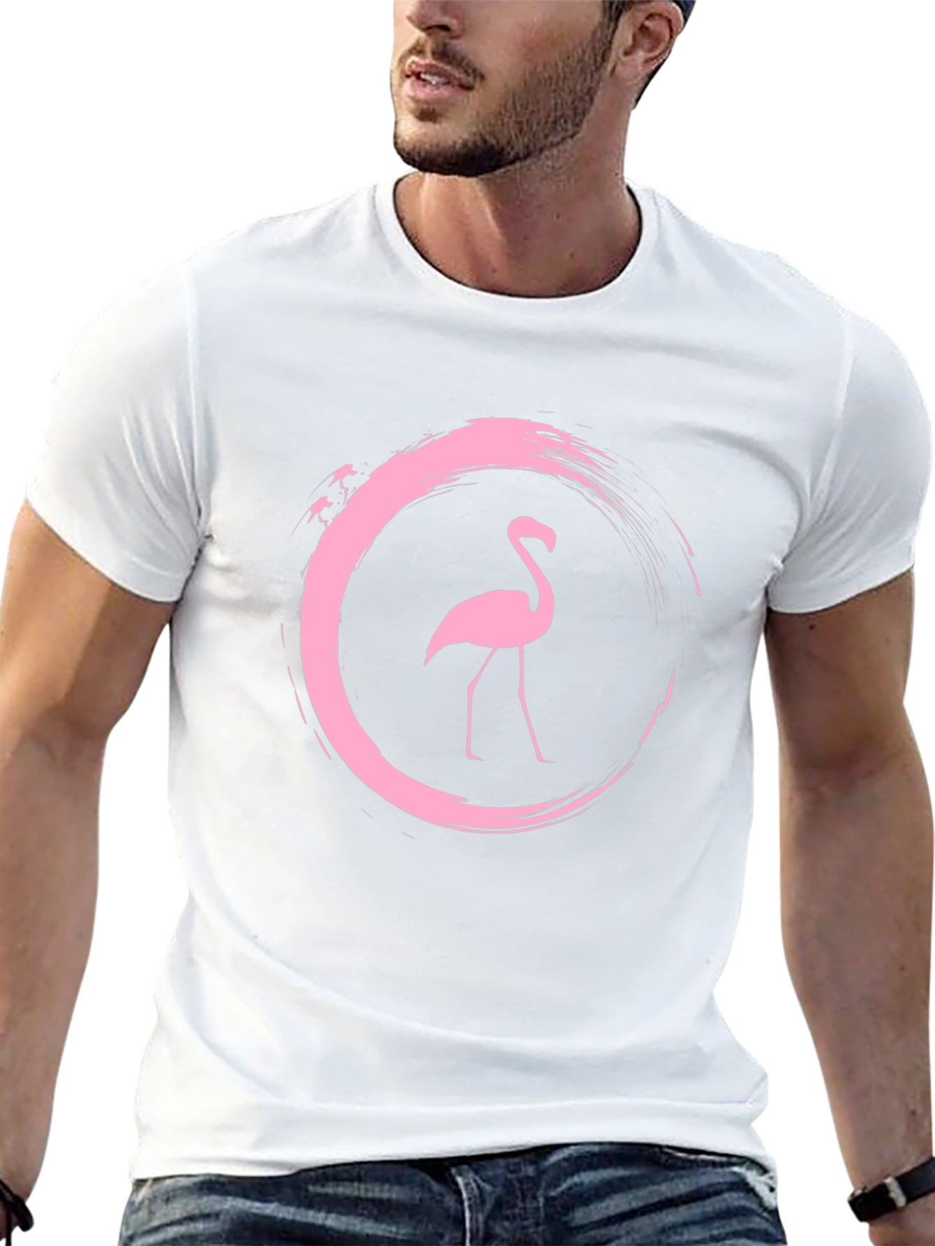 Flamingo Brush Circle T-Shirt - 13
