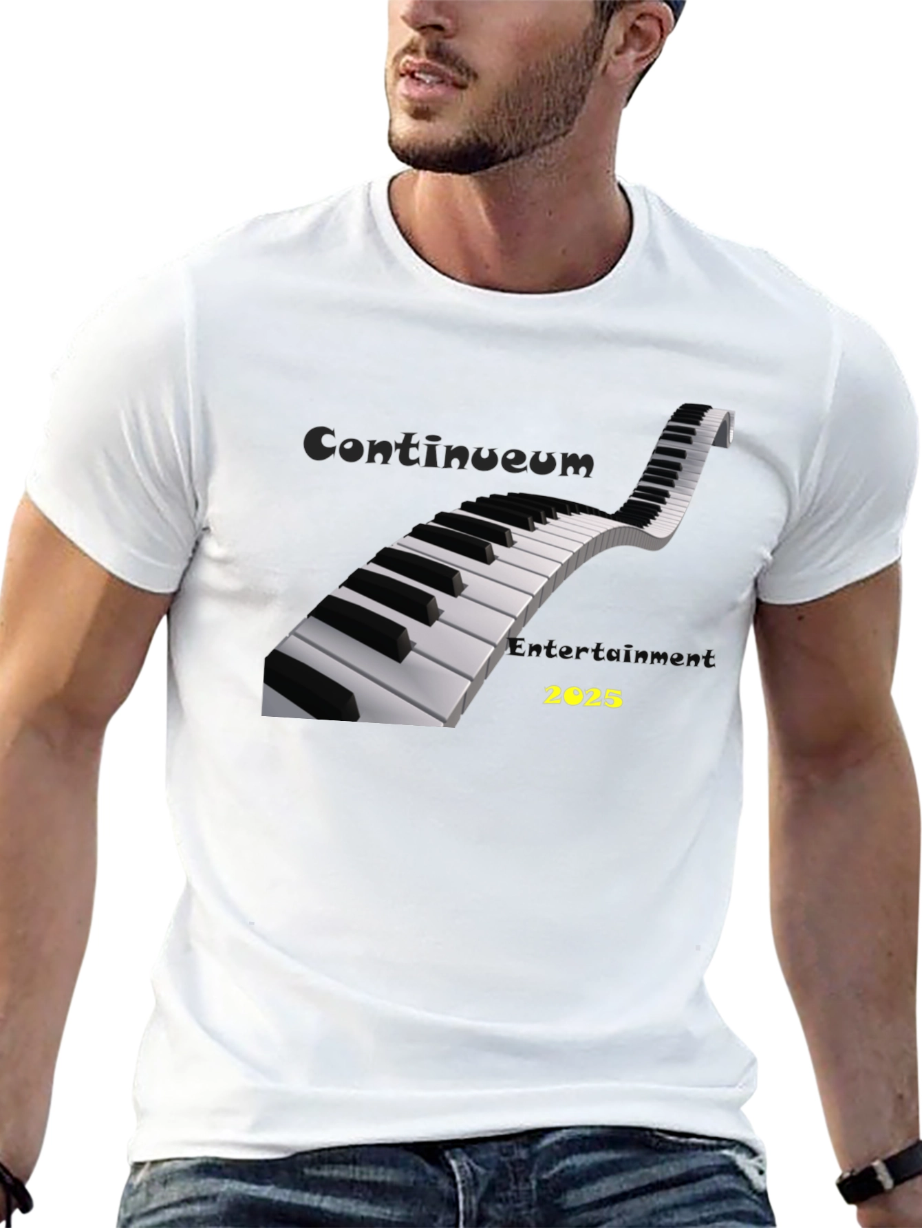 Black Piano Keys T-Shirt - Continuum Entertainment 2025 Black Tee view 13