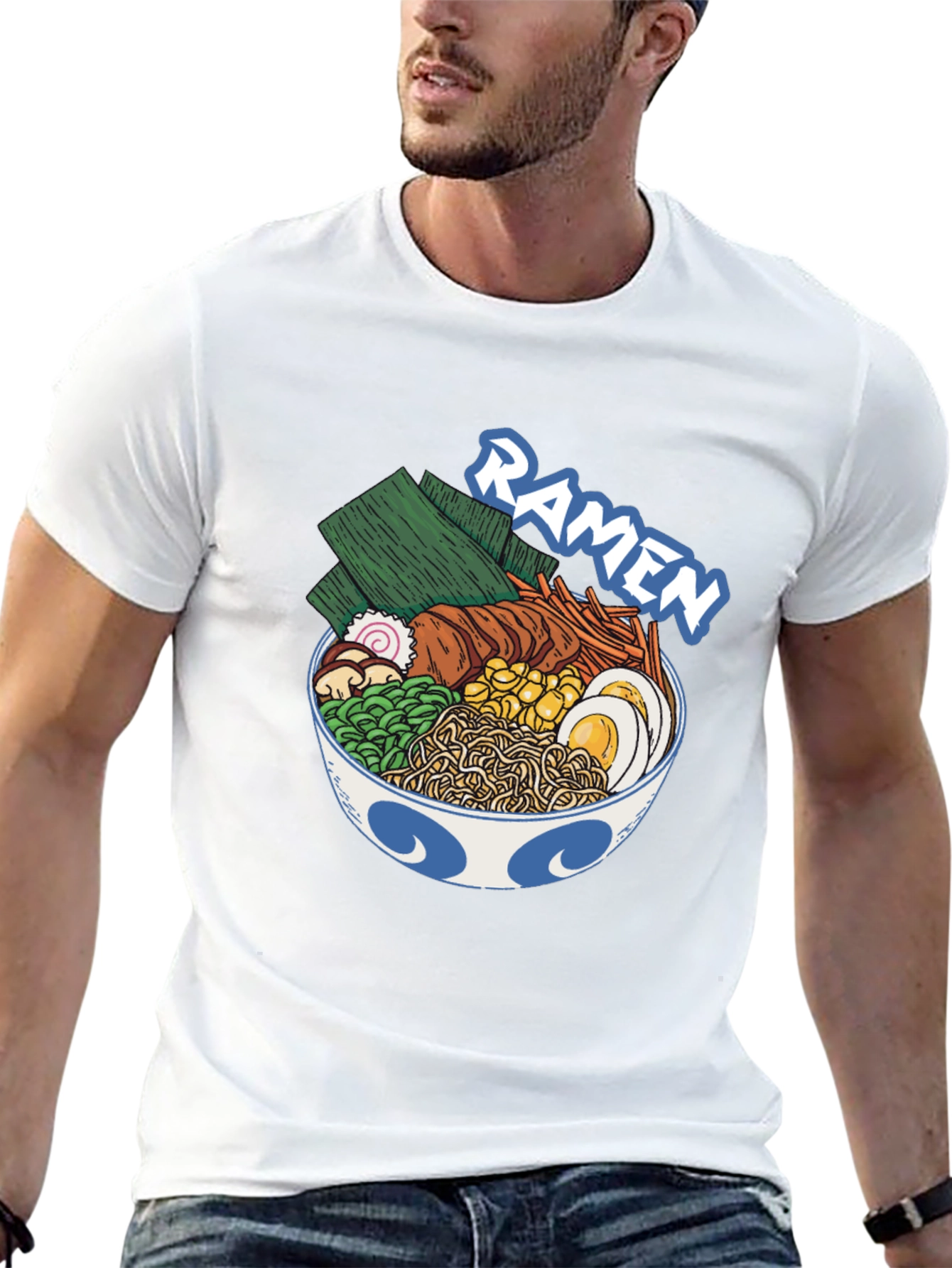 Black Ramen Bowl Graphic T-Shirt - Unisex Crew Neck Tee view 13