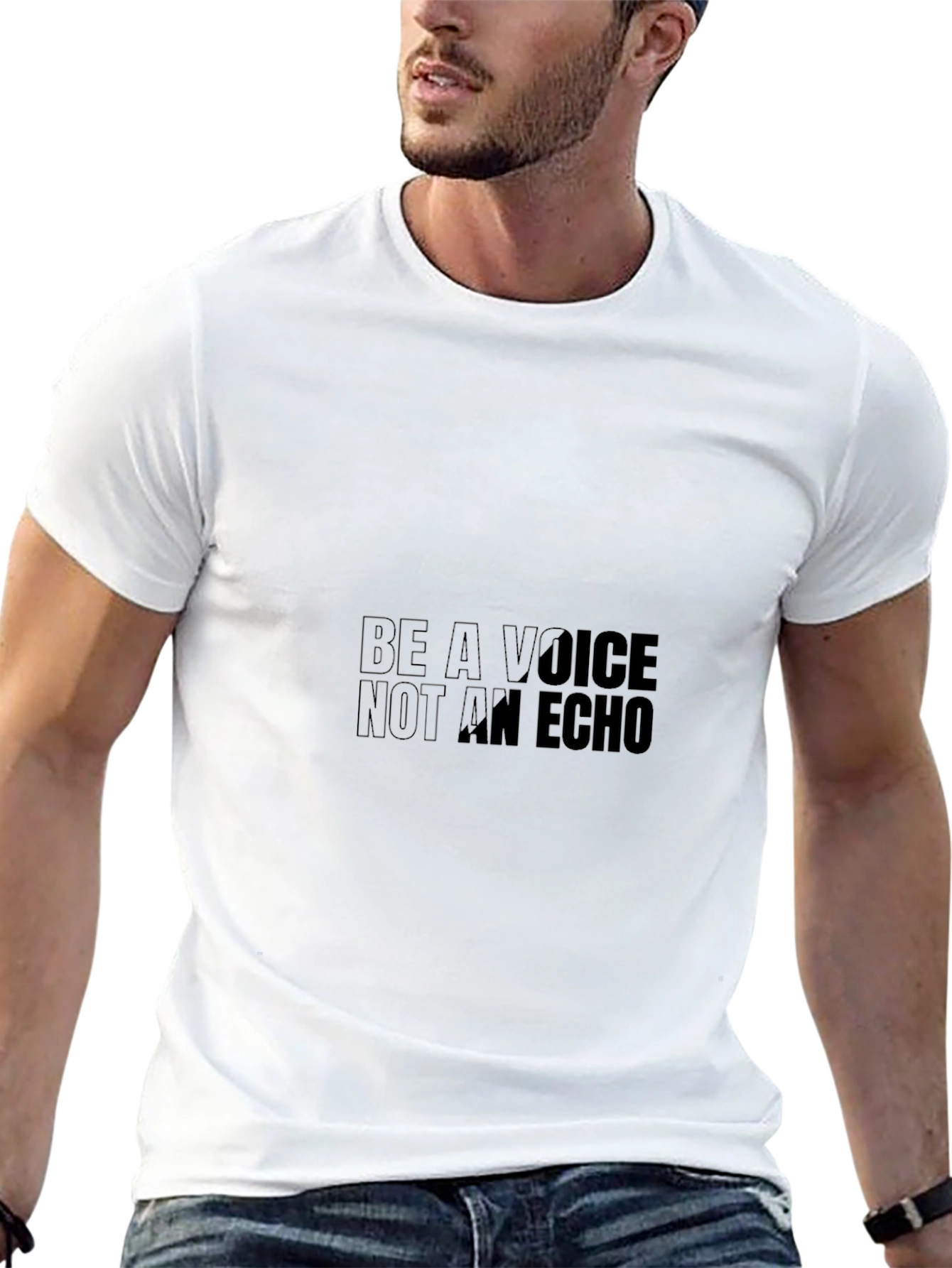Black Be A Voice Graphic T-Shirt - Motivational Design view 13