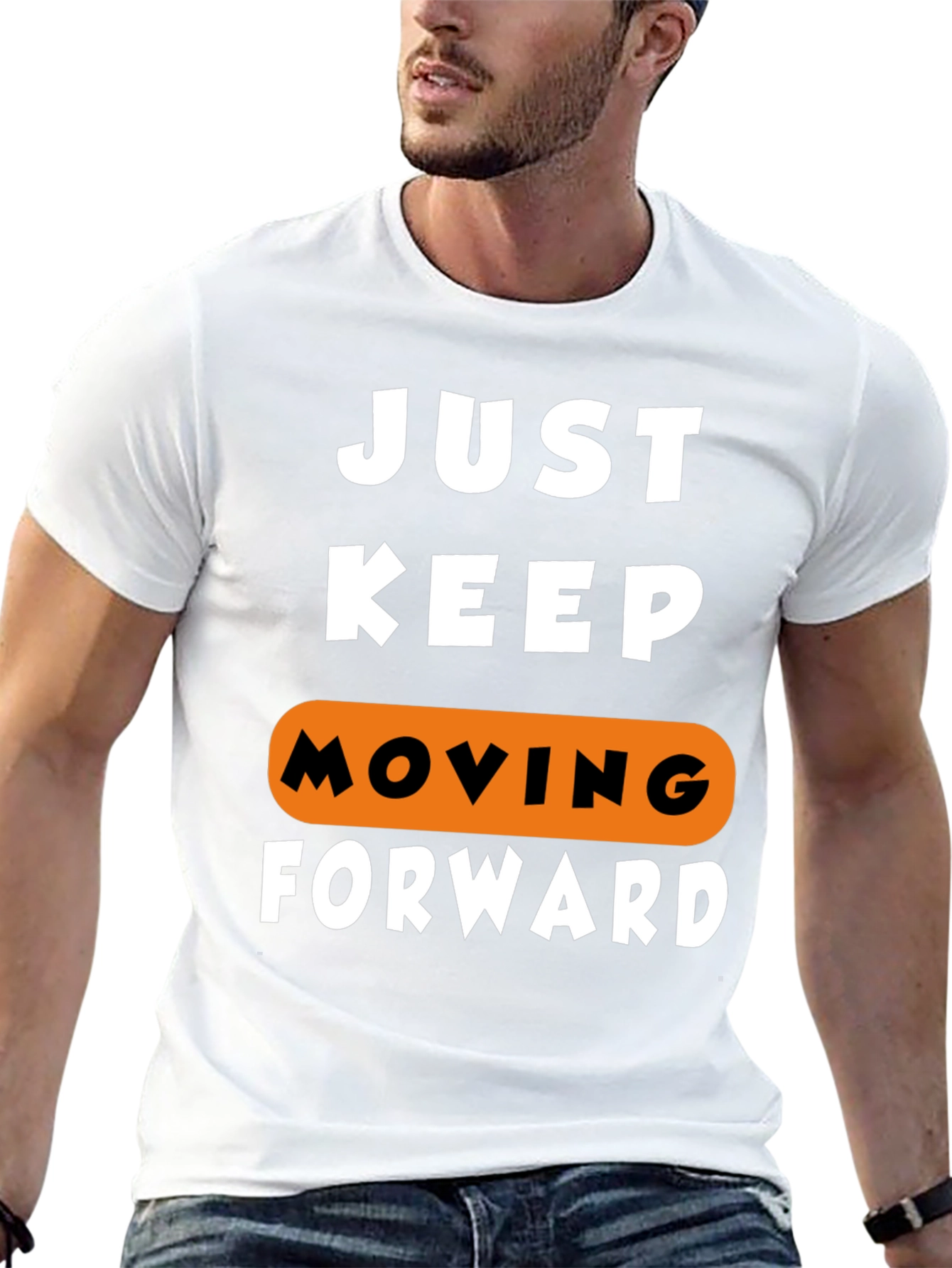 Black Just Keep Moving Forward Graphic Tee view 13