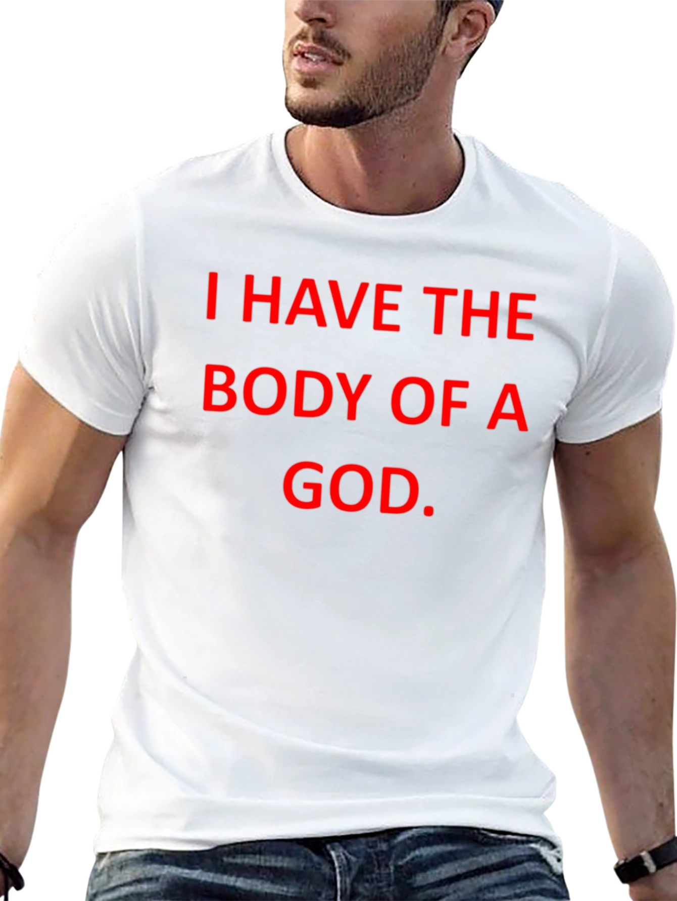 Black Funny Body of a God T-Shirt view 13