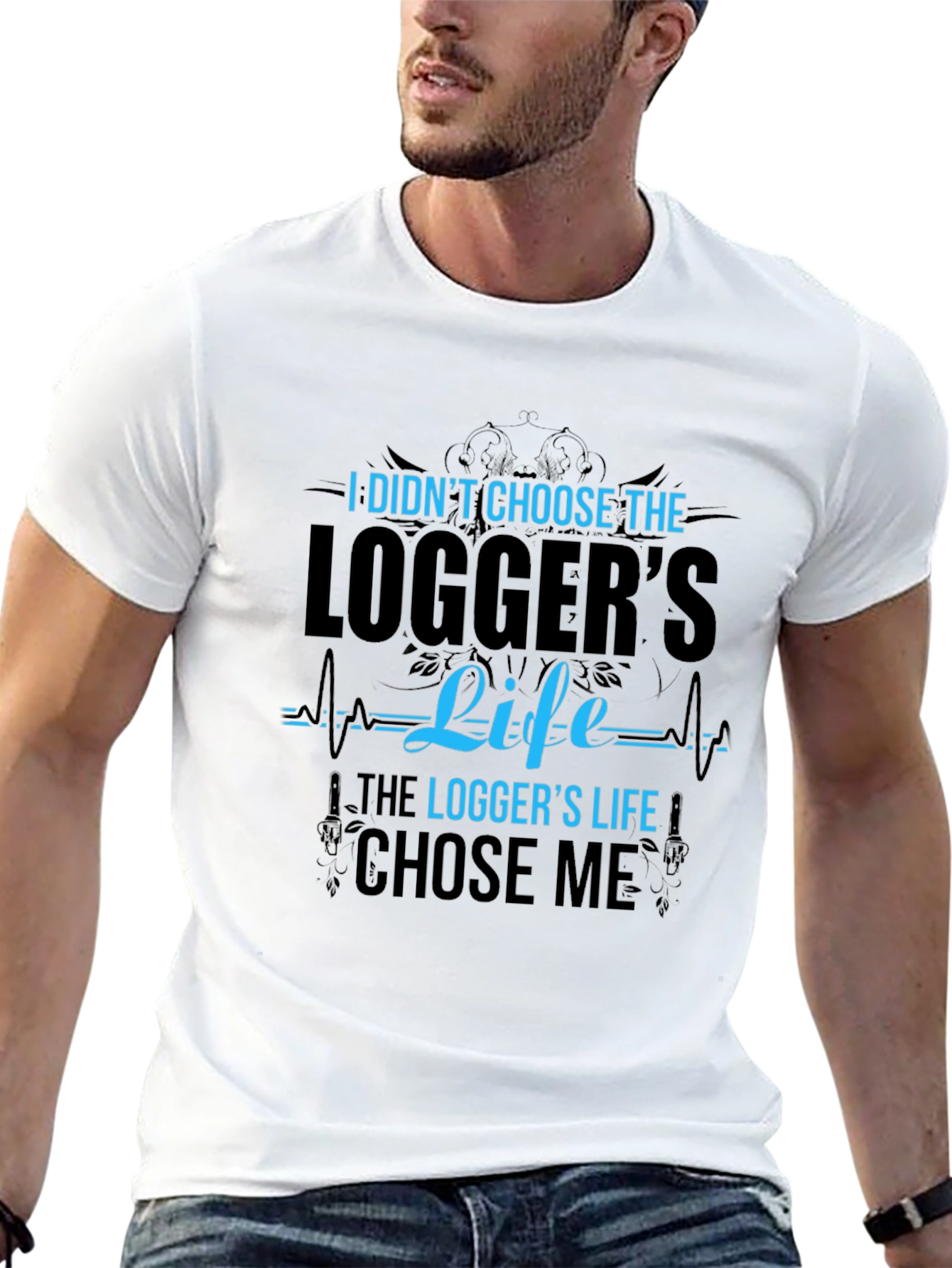 Black Logger's Life Black Cotton Graphic Tee view 13