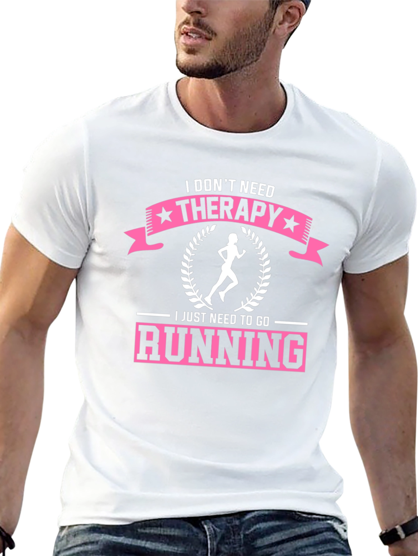 Black Running Therapy T-Shirt - Funny Runner's Tee view 13
